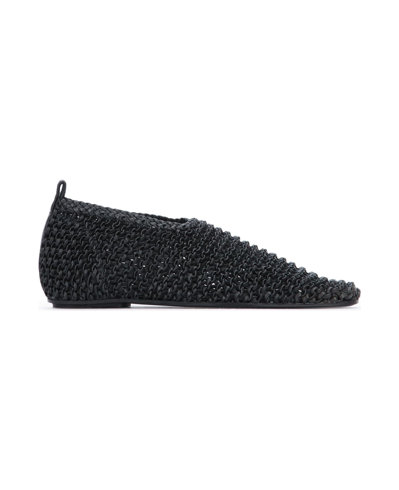 Totême Woven Leather Ballerinas - Black
