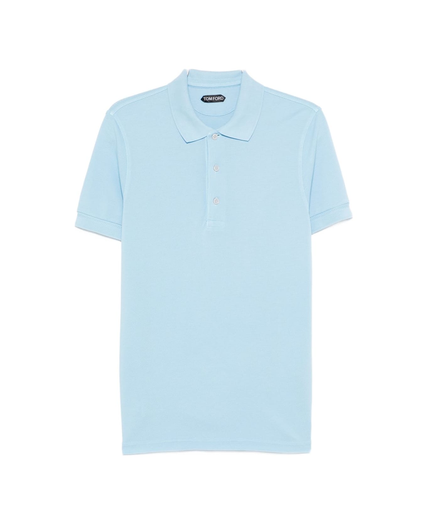 Tom Ford Cotton Blend Polo Shirt - Clear Blue