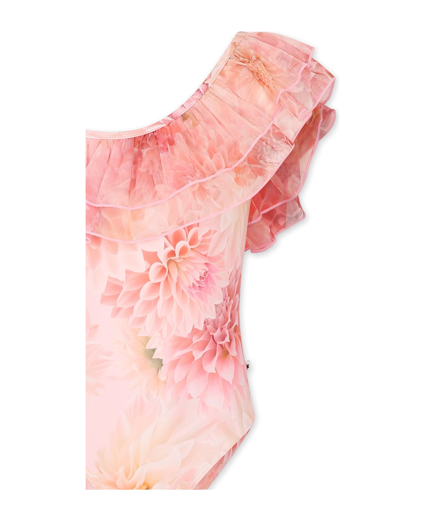 Molo Pink Swimsuit For Girl With Floral Print - Pink