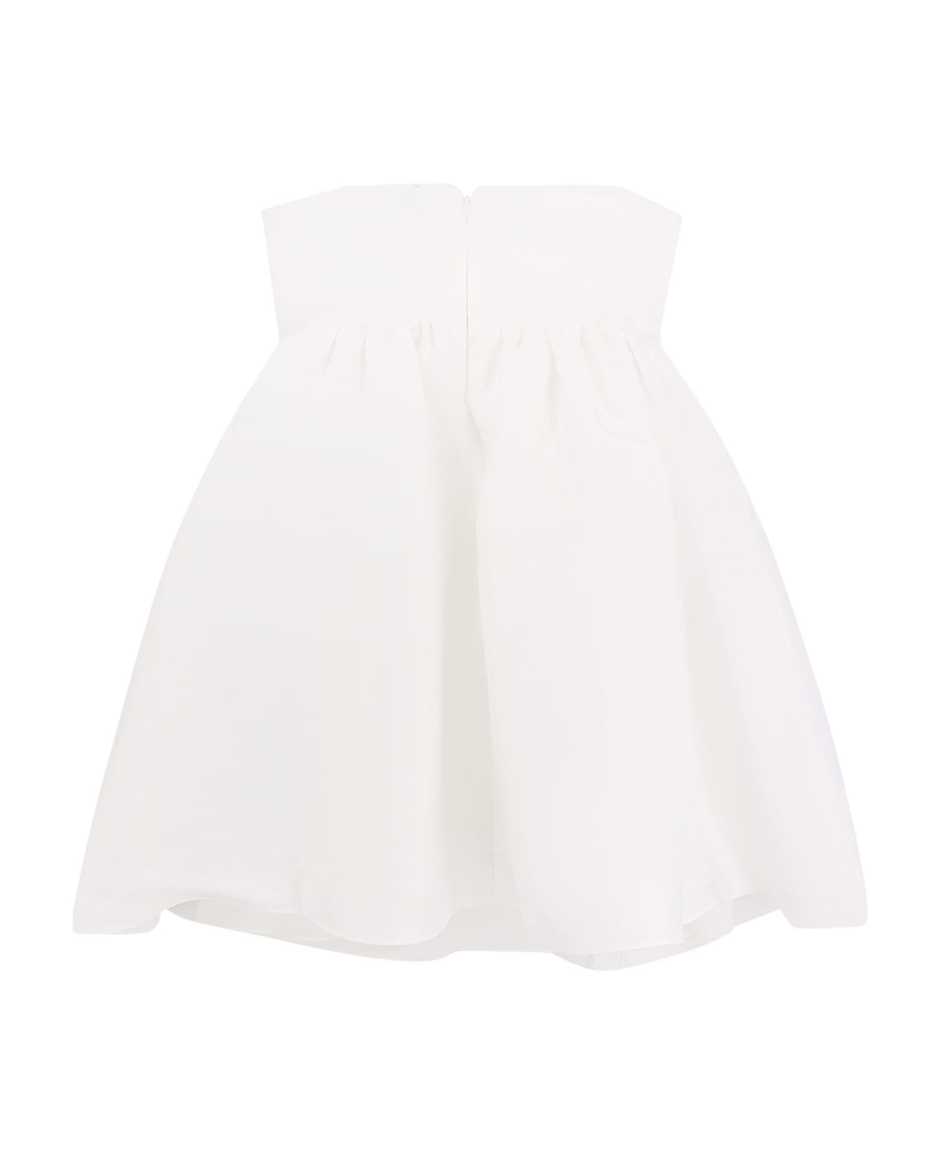 self-portrait Taffeta Bandeau Mini Dress - White