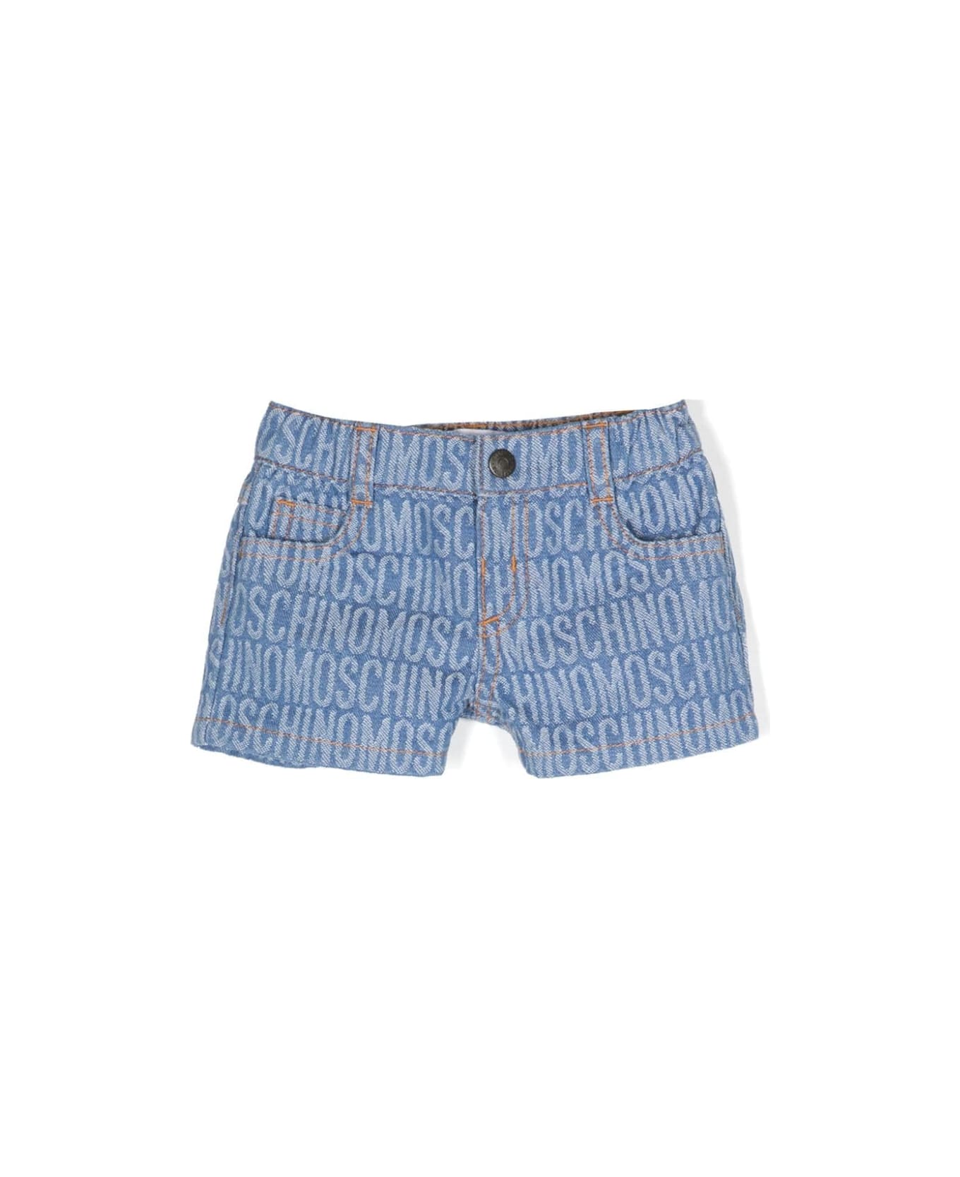 Moschino Shorts Con Logo - Blue ボトムス