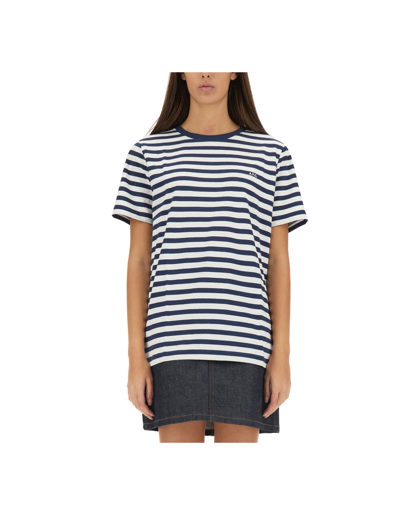 A.P.C. Striped T-shirt - BLUE