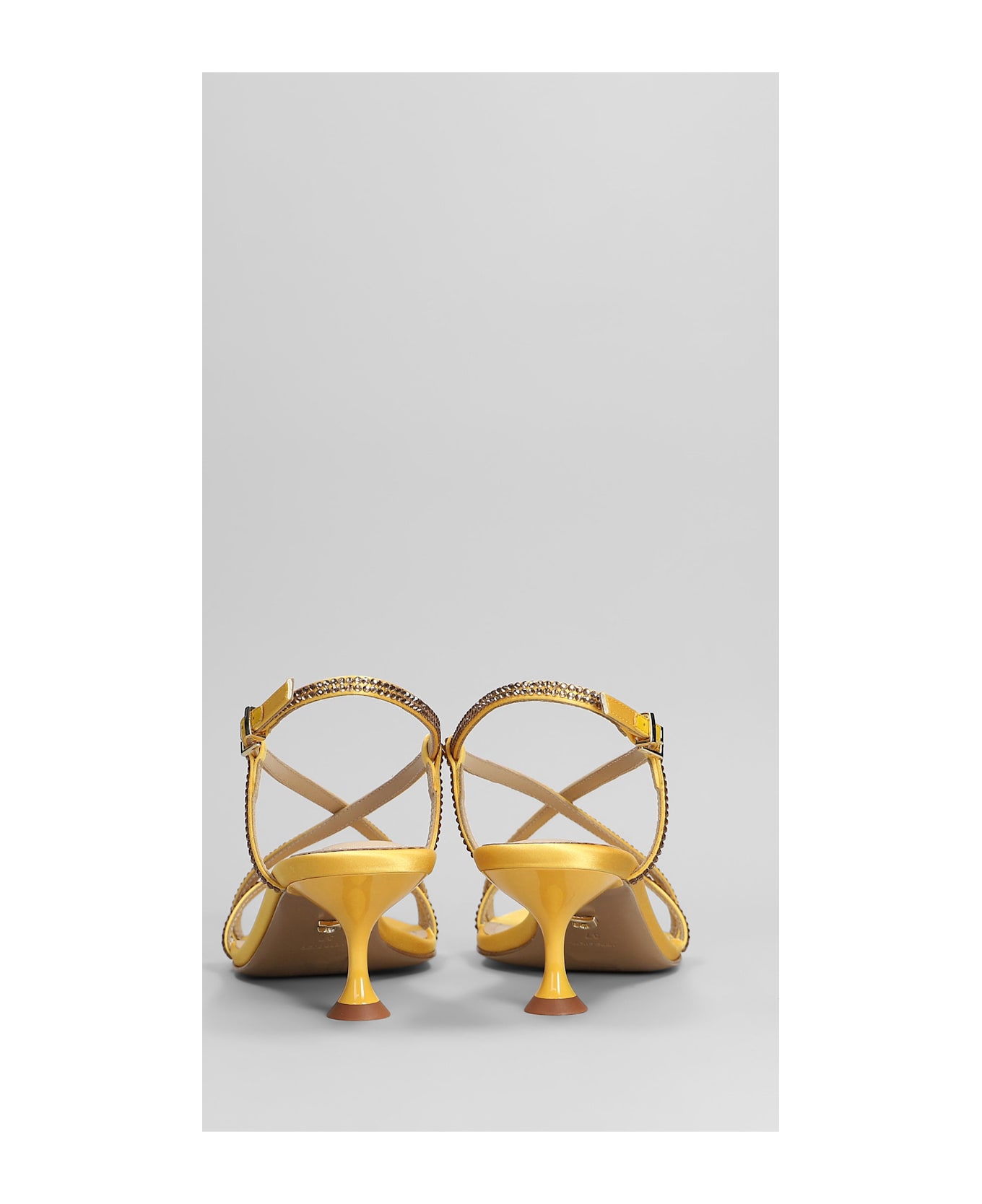 Lola Cruz Liberty Heel 55 Sandals In Yellow Leather - yellow