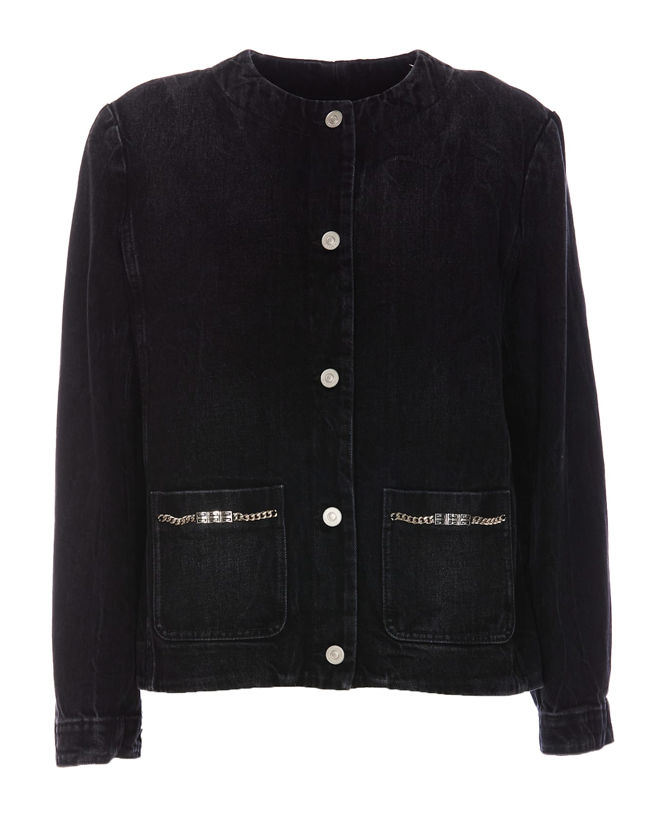 Givenchy Denim Jacket With 4g Chains - Black