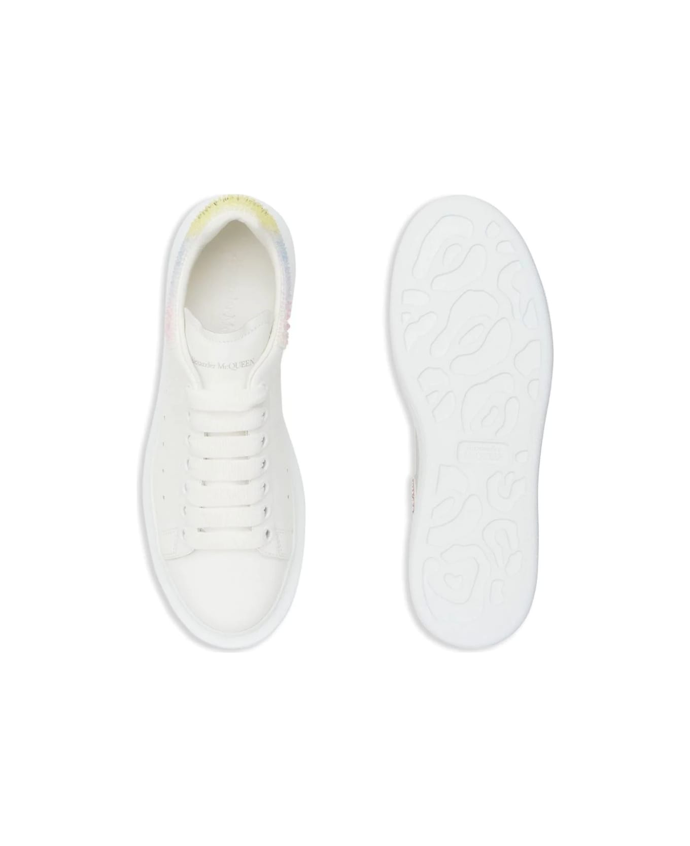 Alexander McQueen White Oversize Sneakers With Multicoloured Spoilers - Bianco ウェッジシューズ