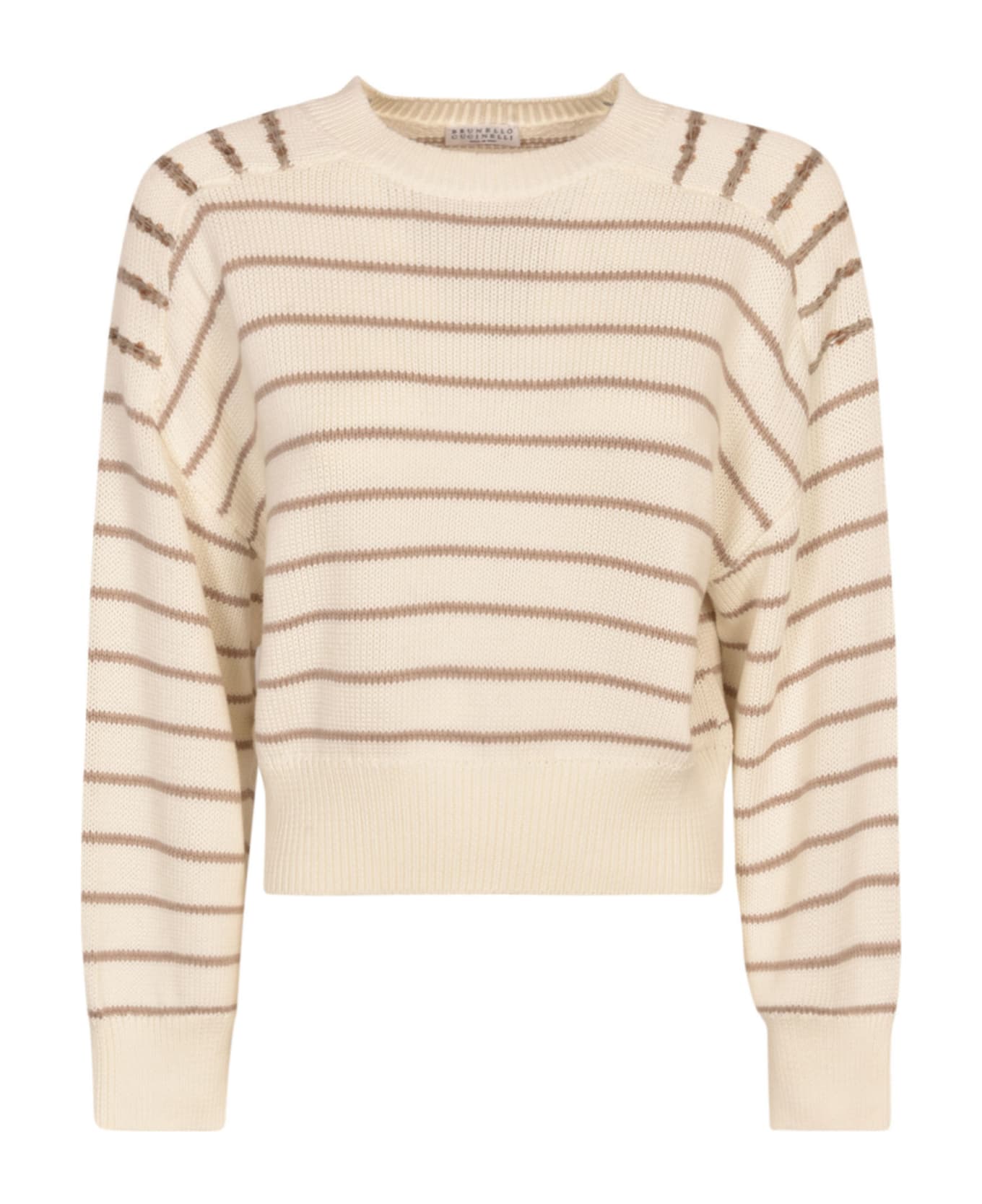 Brunello Cucinelli Stripe Ribbed Sweater - PANAMA
