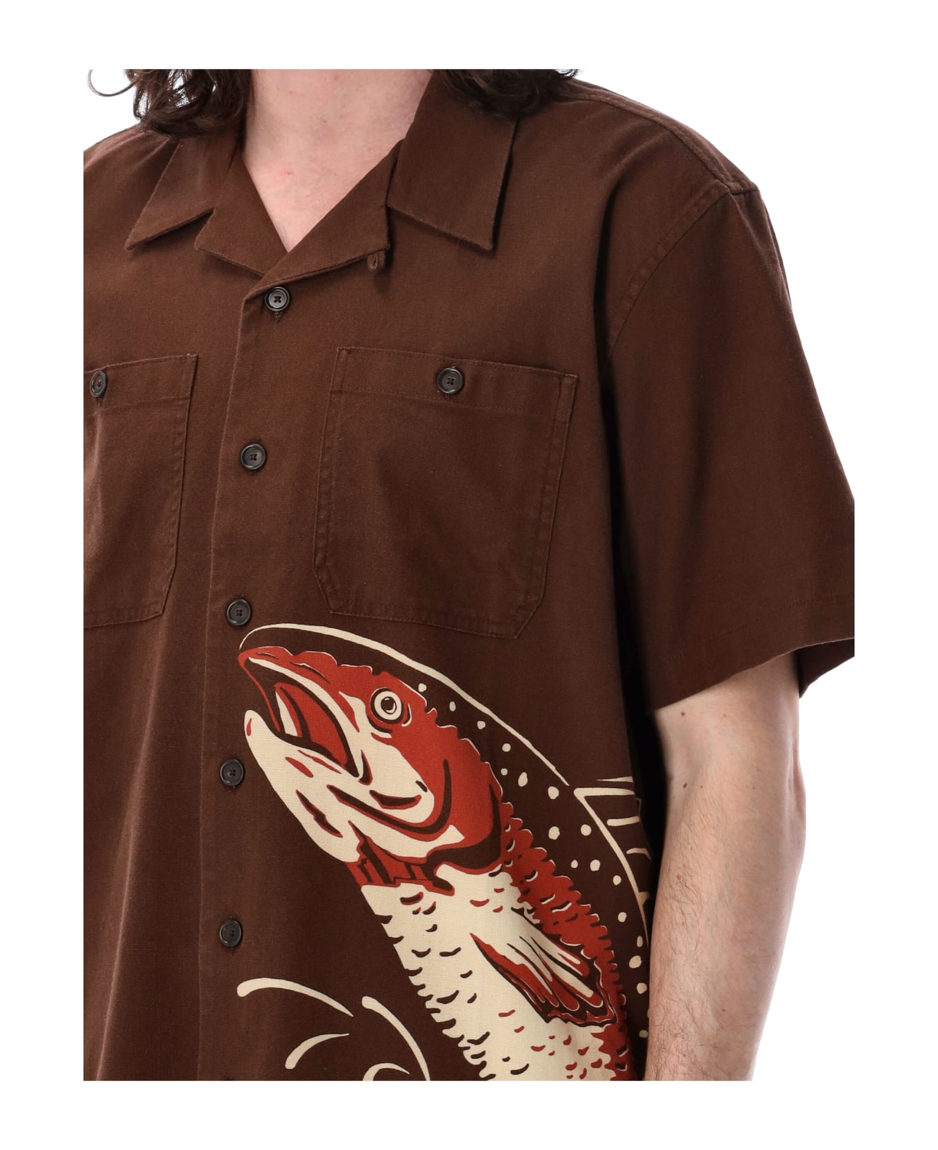 Filson Rustic Short Sleeve Camp Shirt - BROWN シャツ