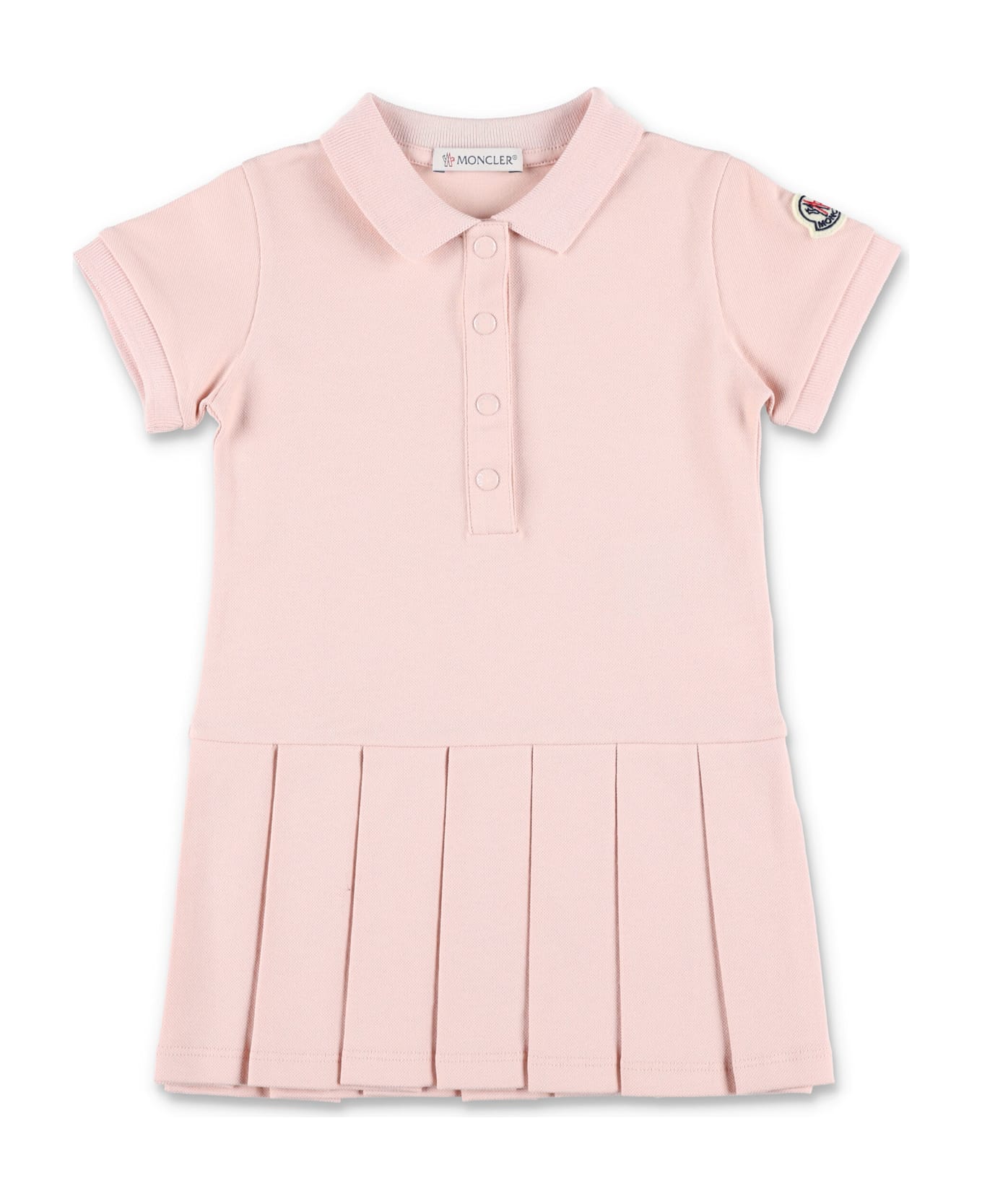 Moncler Kid - Cotton Piquet Polo Shirt Dress - PINK
