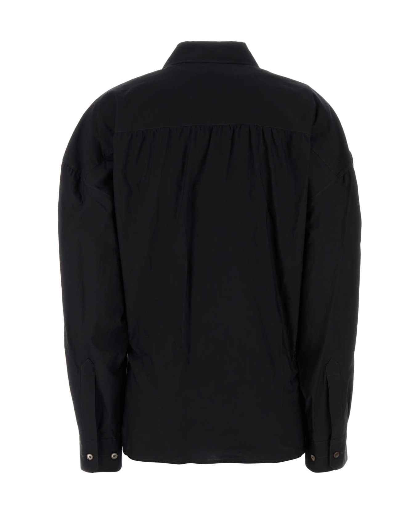 Lemaire Black Cotton Blend Shirt - SQUIDINK