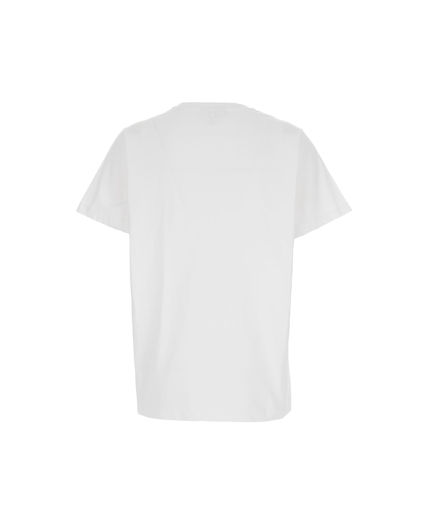 Ganni White Basic Jersey Cherry Relaxed T-shirt In Cotton Woman - White
