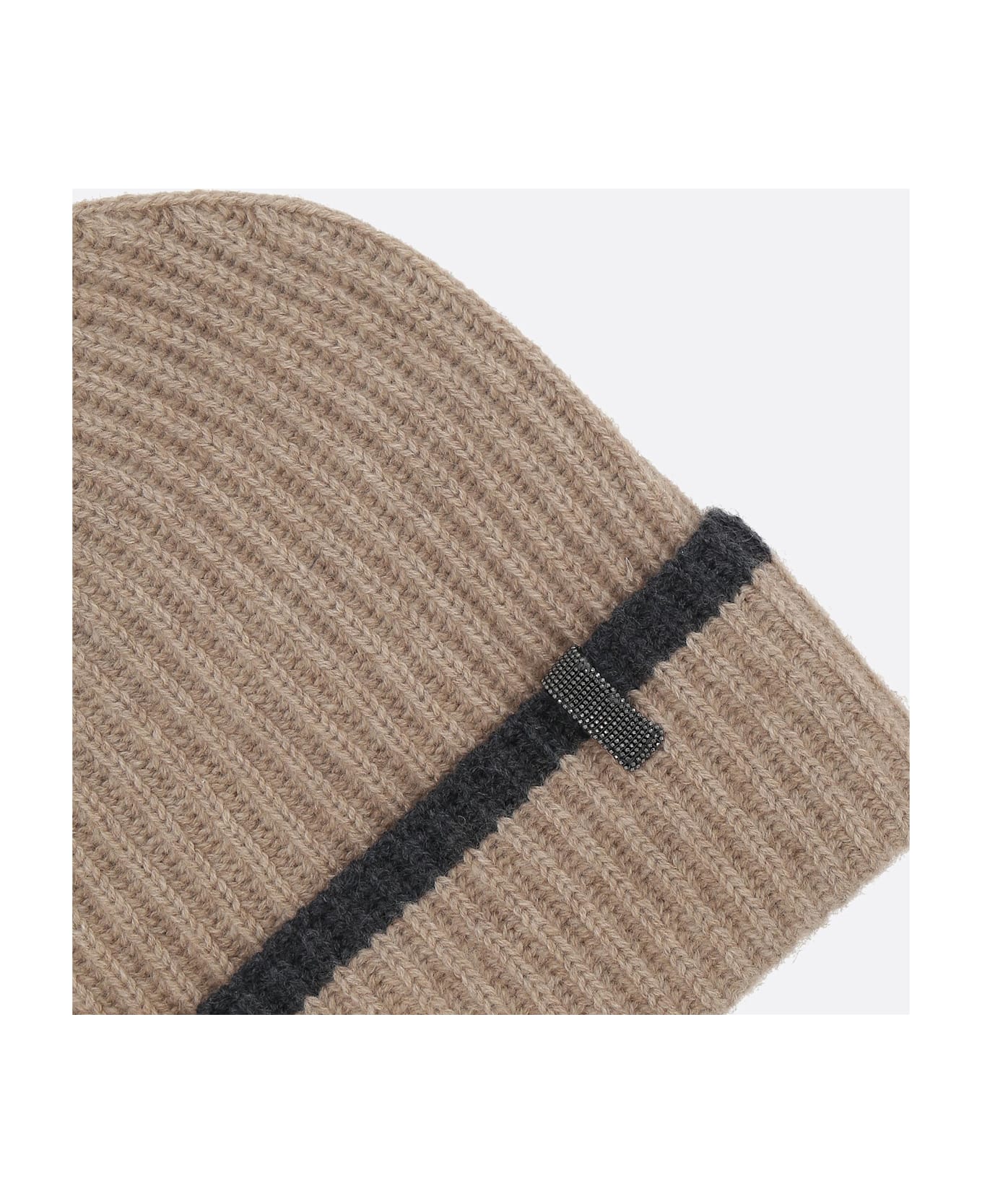 Brunello Cucinelli Cashmere Beanie With Monile - Brown