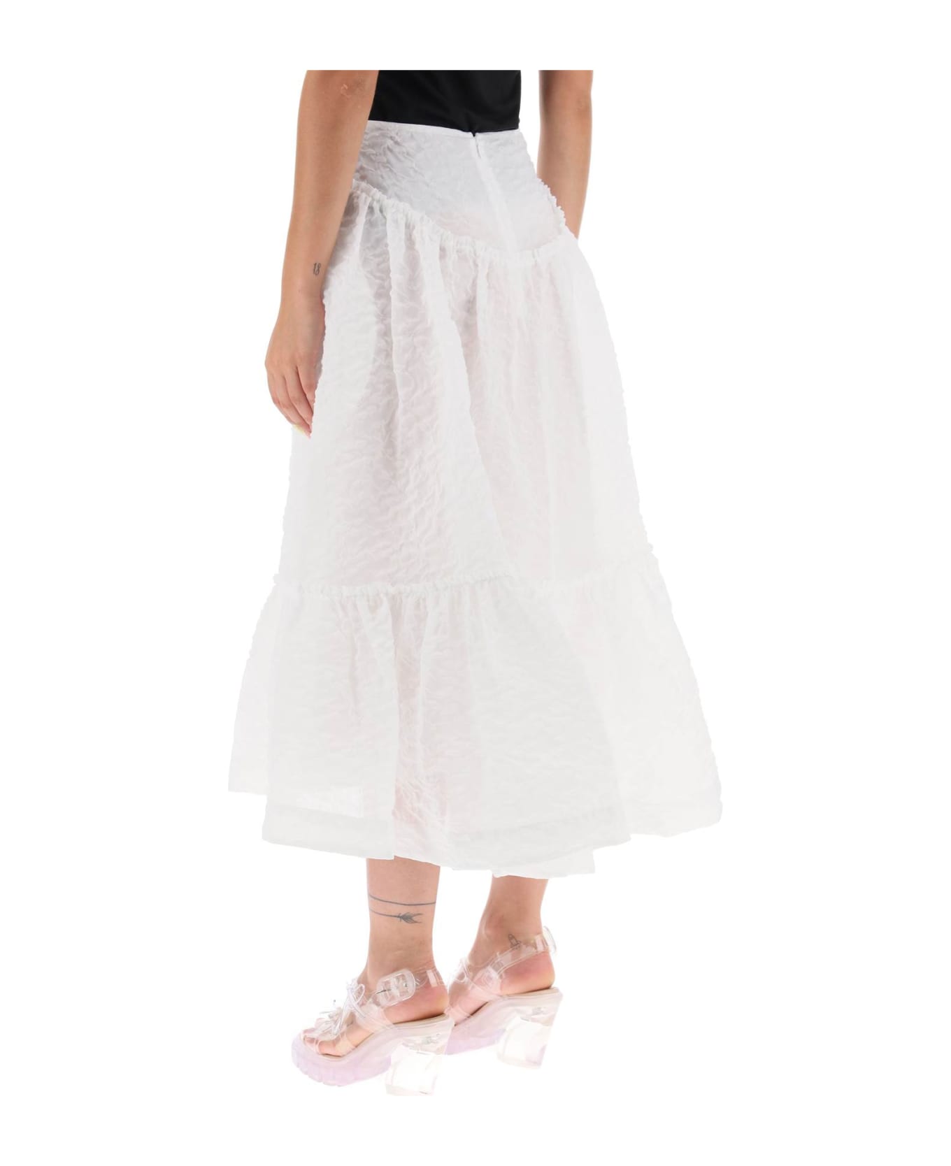 Simone Rocha Cloqué Yoke Skirt - WHITE (White) スカート