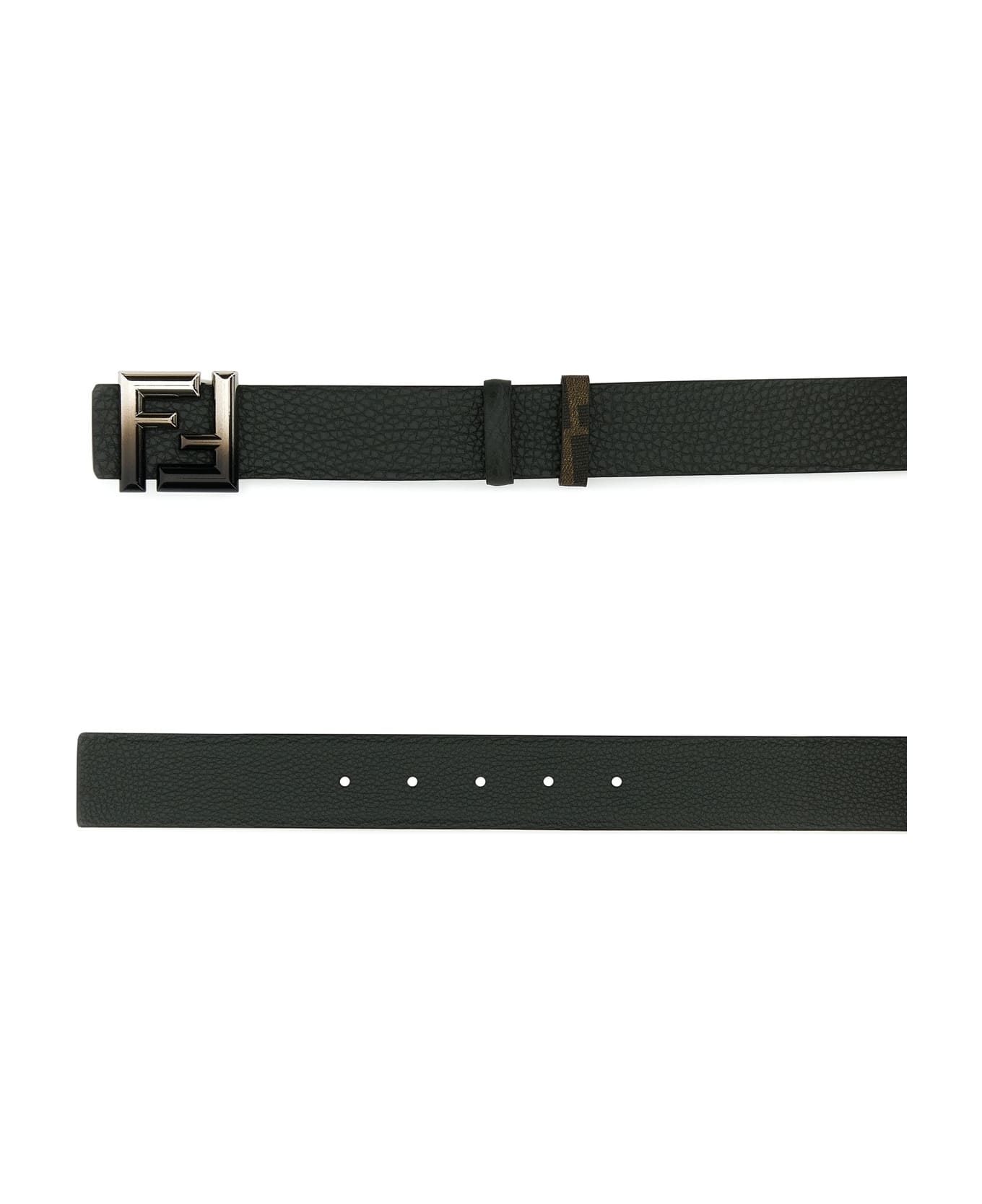 Fendi Ff Buckle Reversibnle Belt - MILITARY GREEN