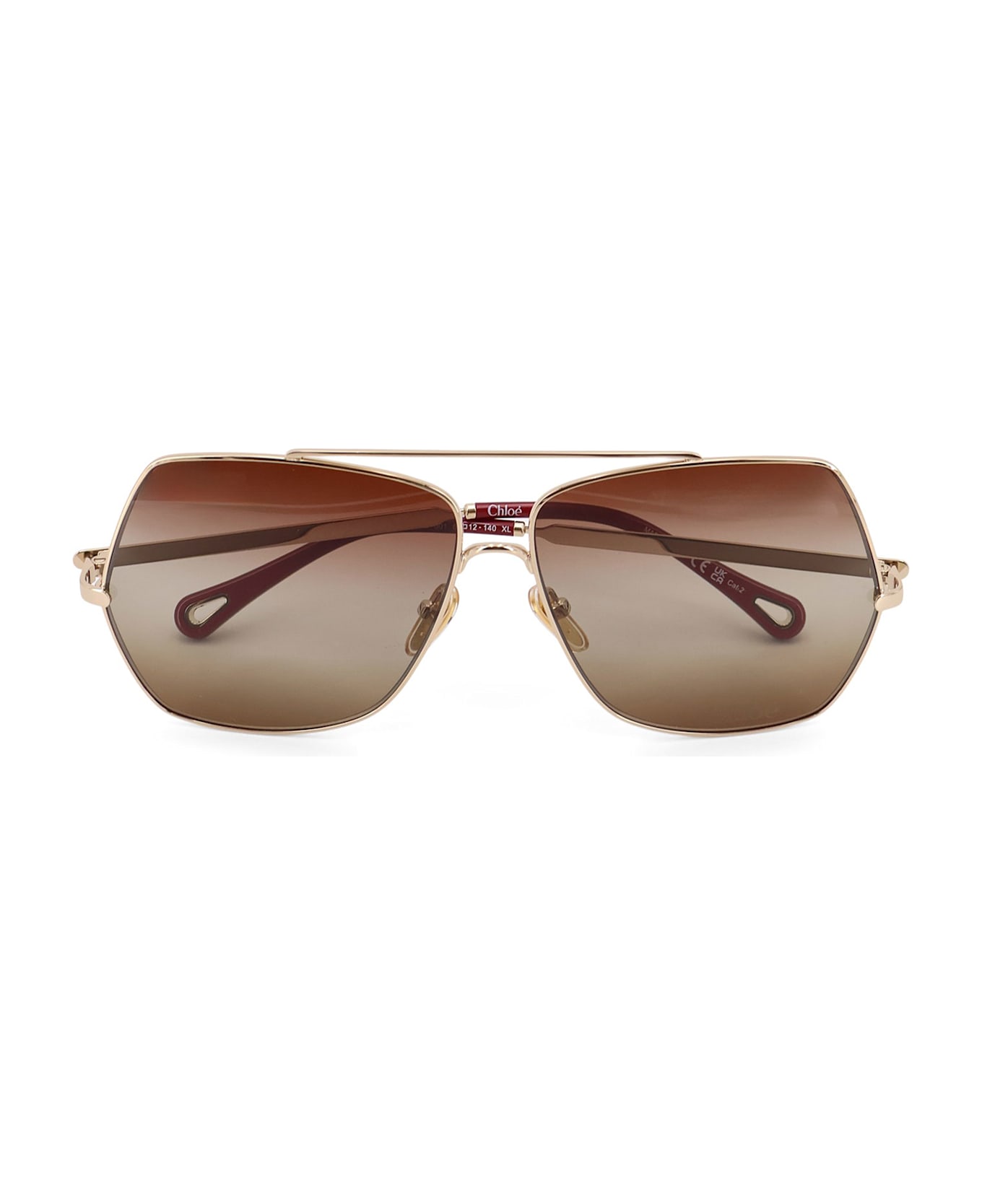 Chloé Acetate Sunglasses - GOLD/GR BROWN
