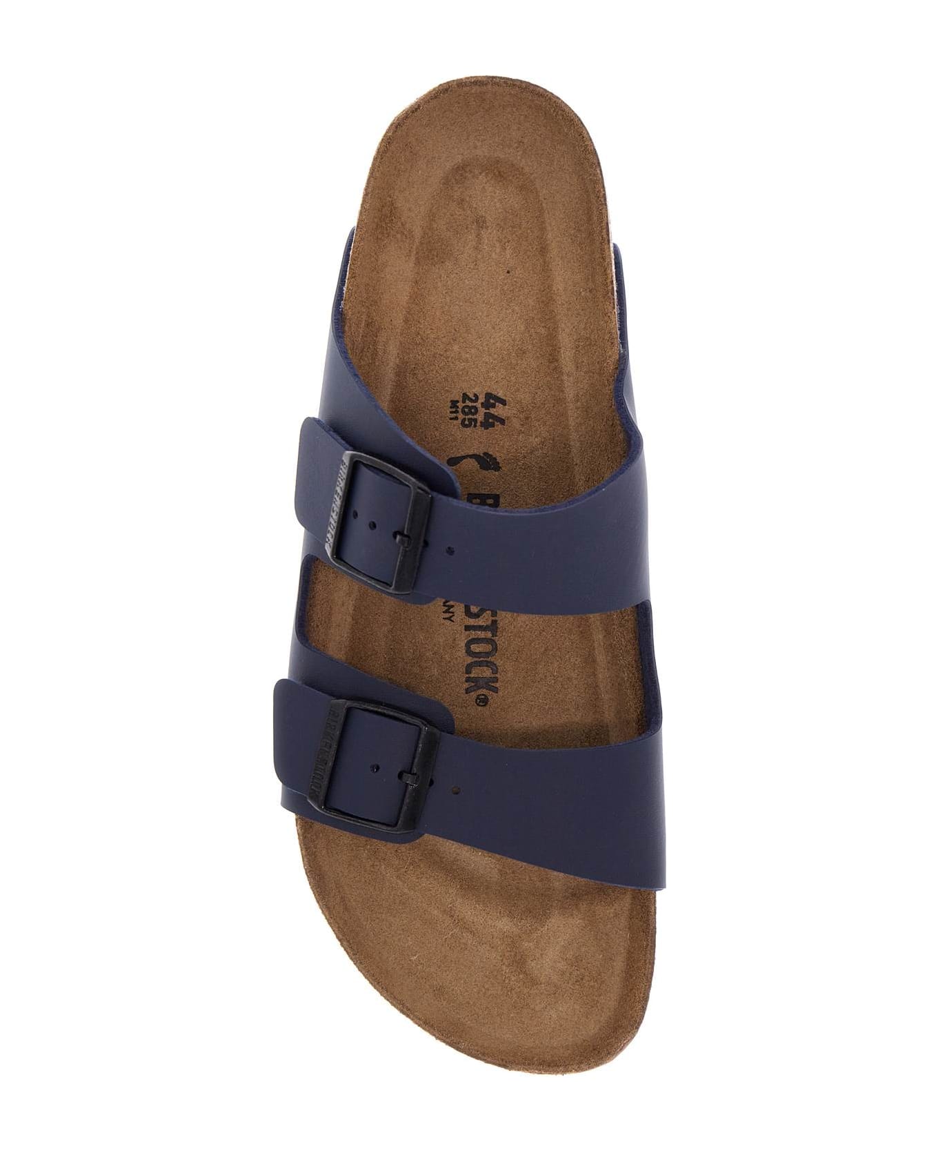 Birkenstock Dark Blue Arizona Sandals In Birkoflor With Cork Sole - Blue