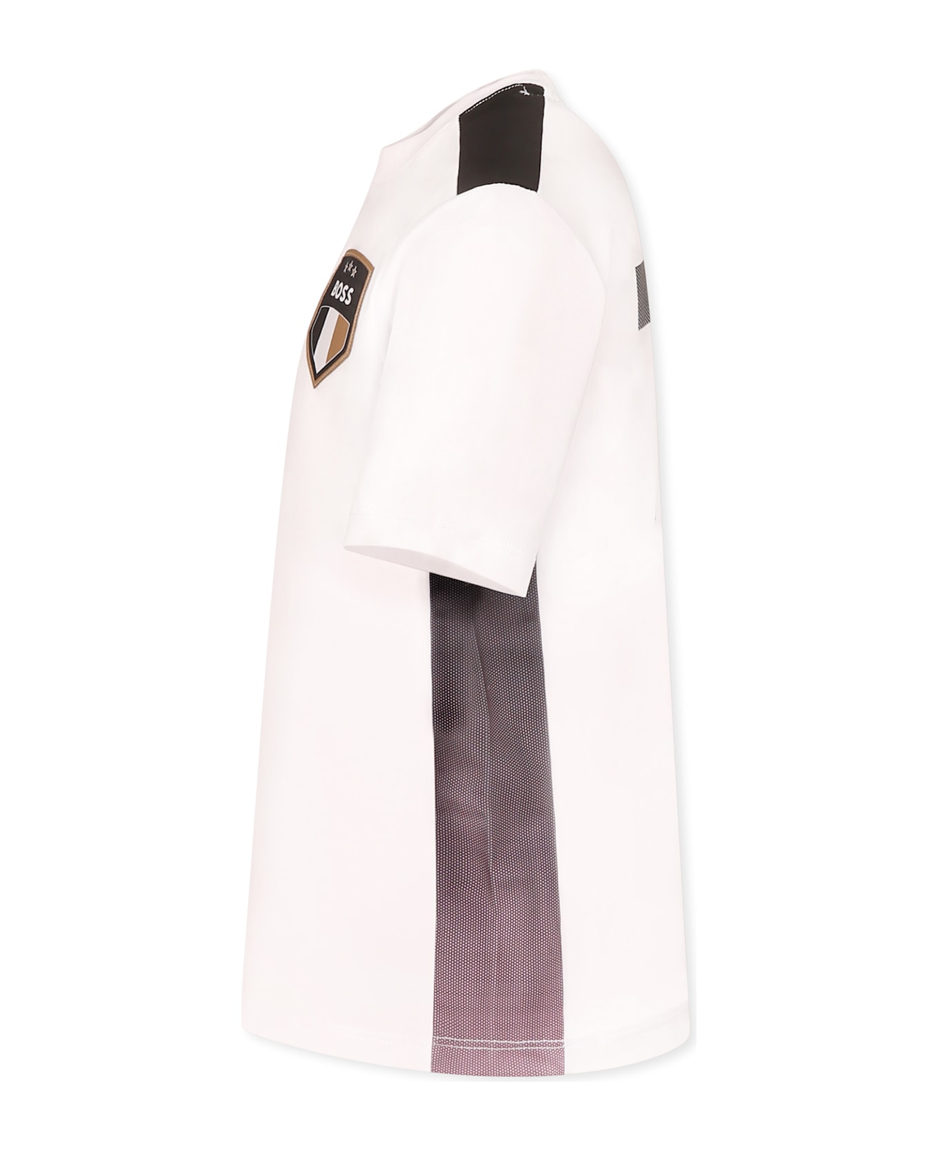 Hugo Boss White T-shirt For Boy With Coat - White