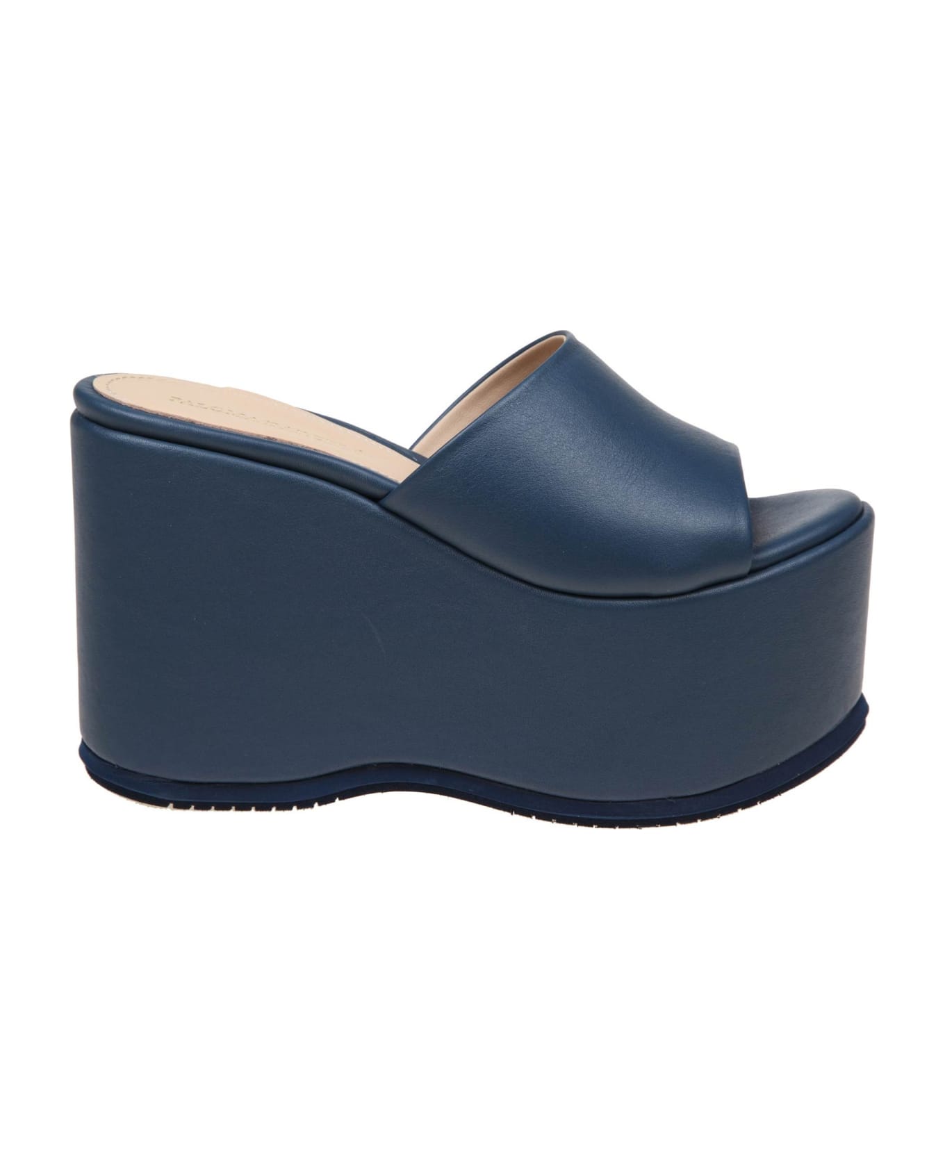 Paloma Barceló Hyana Mules In Blue Leather - Indigo