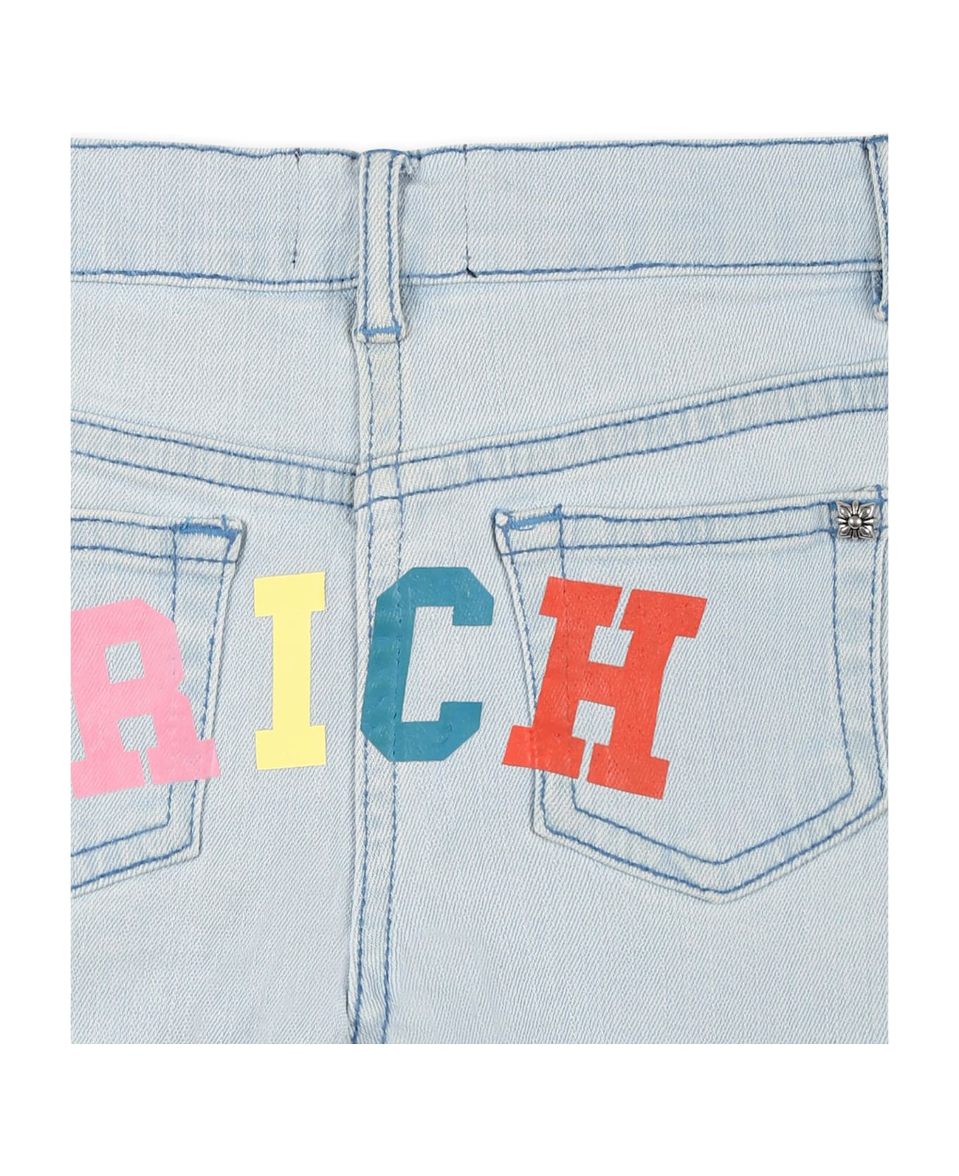 Richmond Denim Shorts For Baby Girl With Logo - Blue