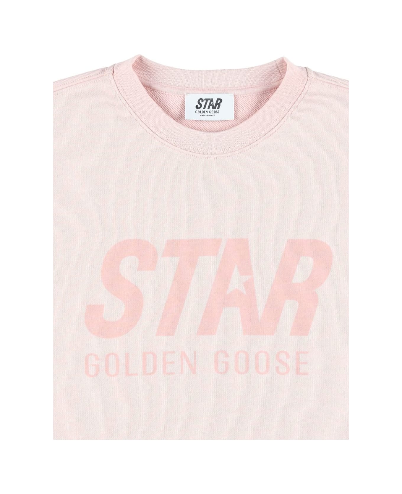 Golden Goose Kids Fleece Sweatshirt With Logo Print - Pink