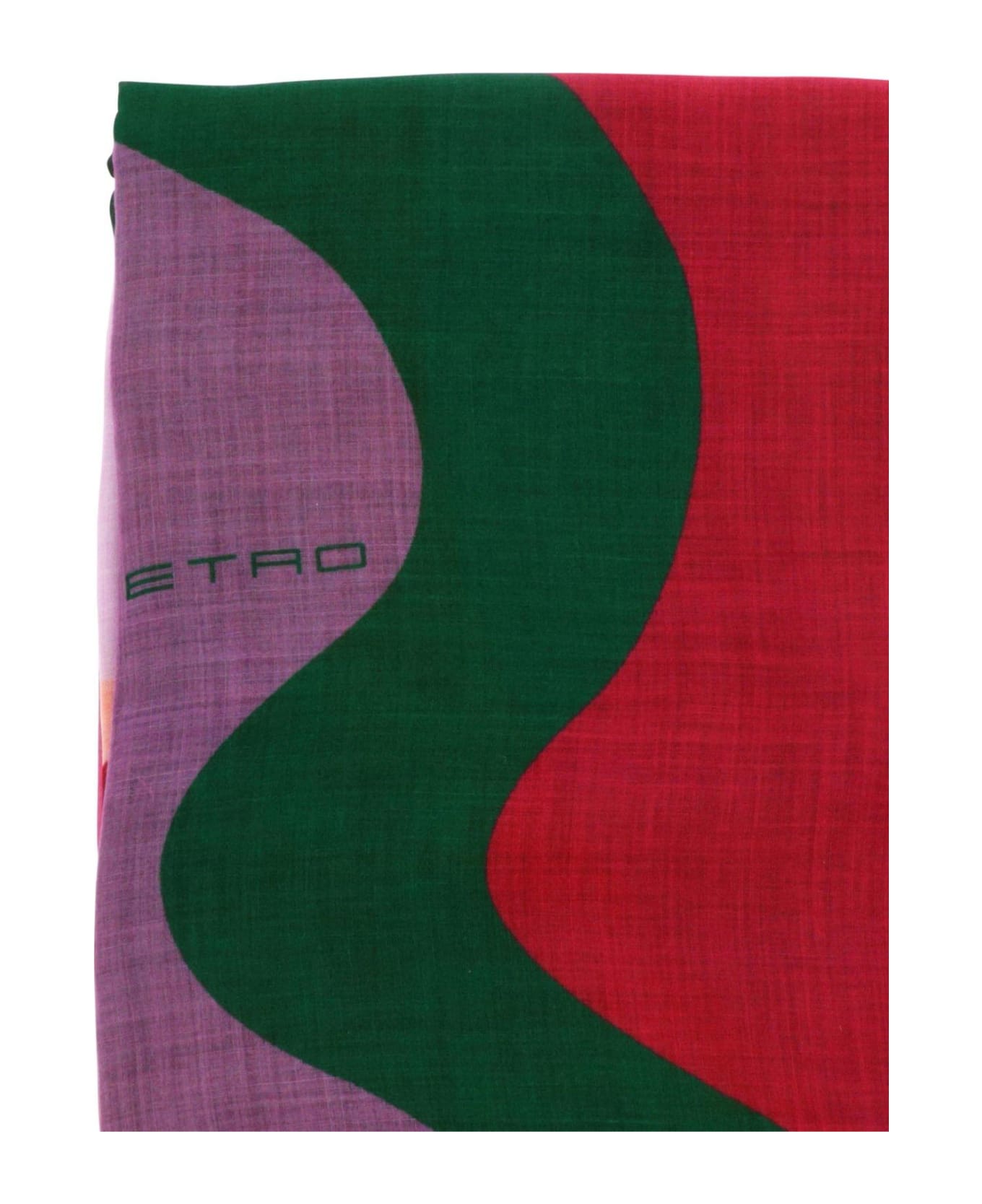 Etro Wave-printed Frayed Scarf - Multicolor