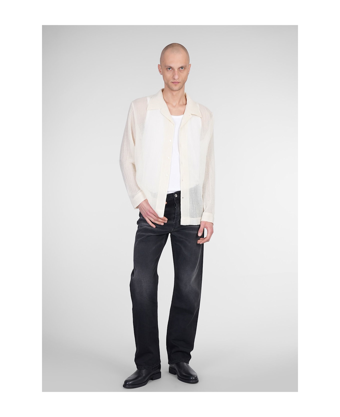 Séfr Jagou Shirt In Beige Wool - beige