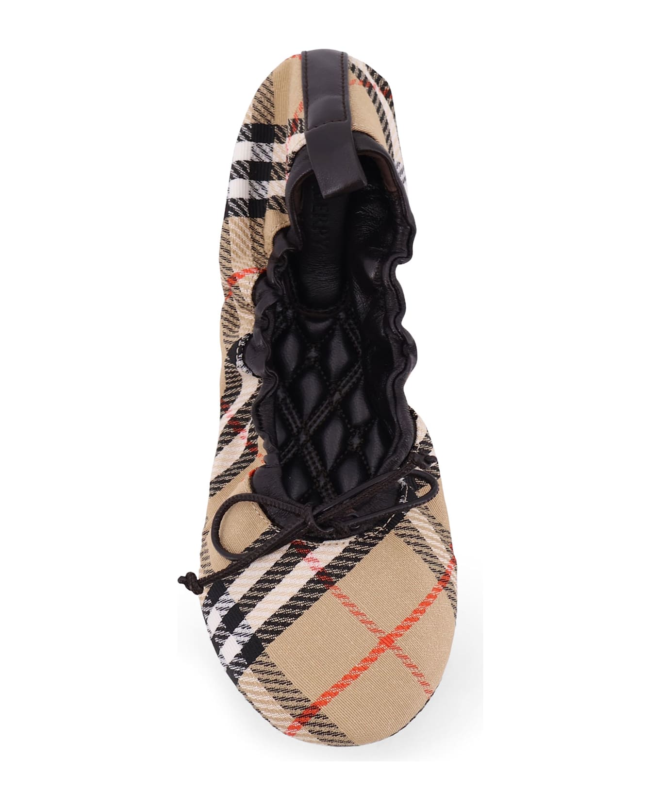 Burberry Fawn Ballerinas With Traditional Check Motif - SAND IP CHECK