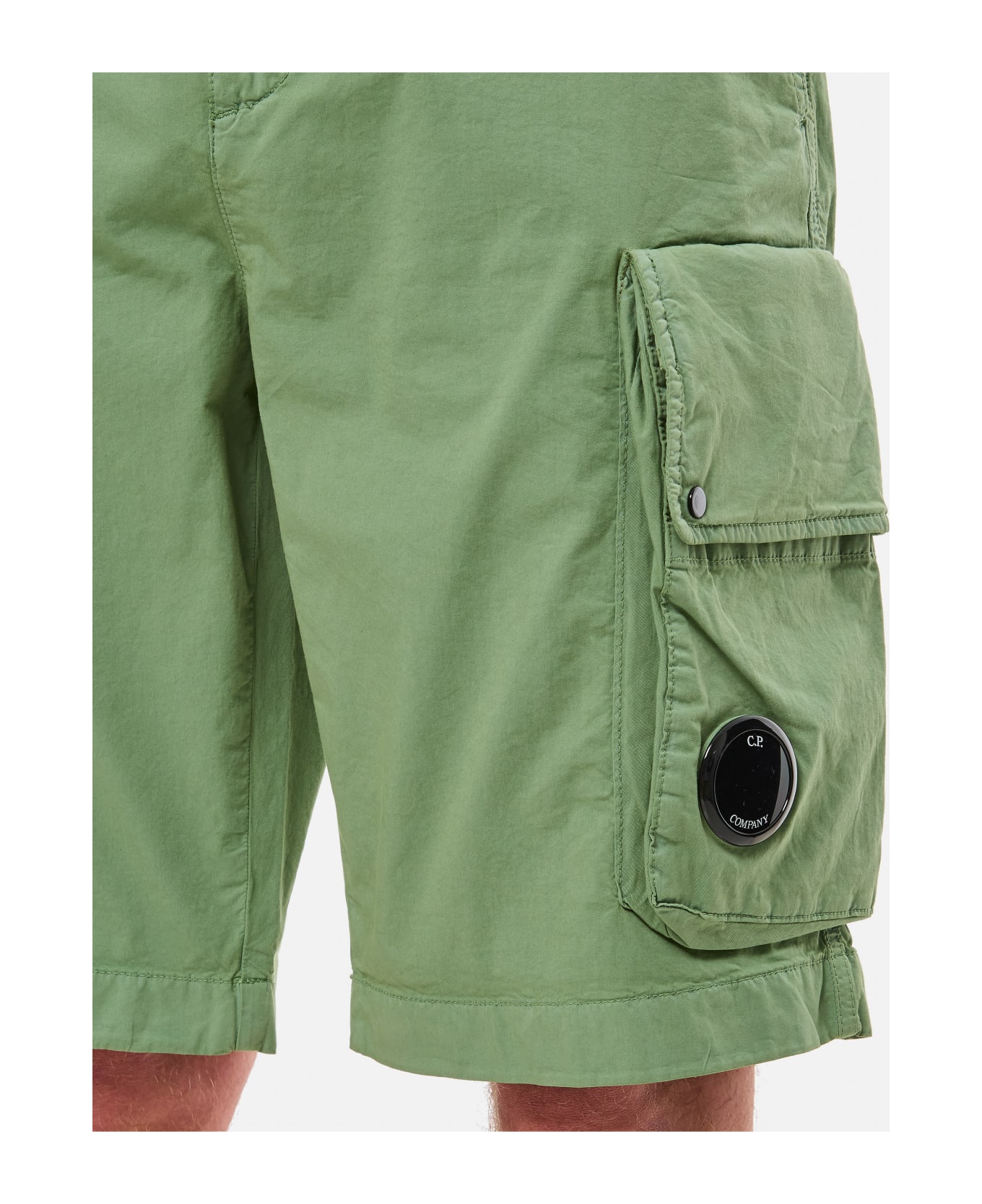 C.P. Company Twill Stretch Cargo Shorts - Green