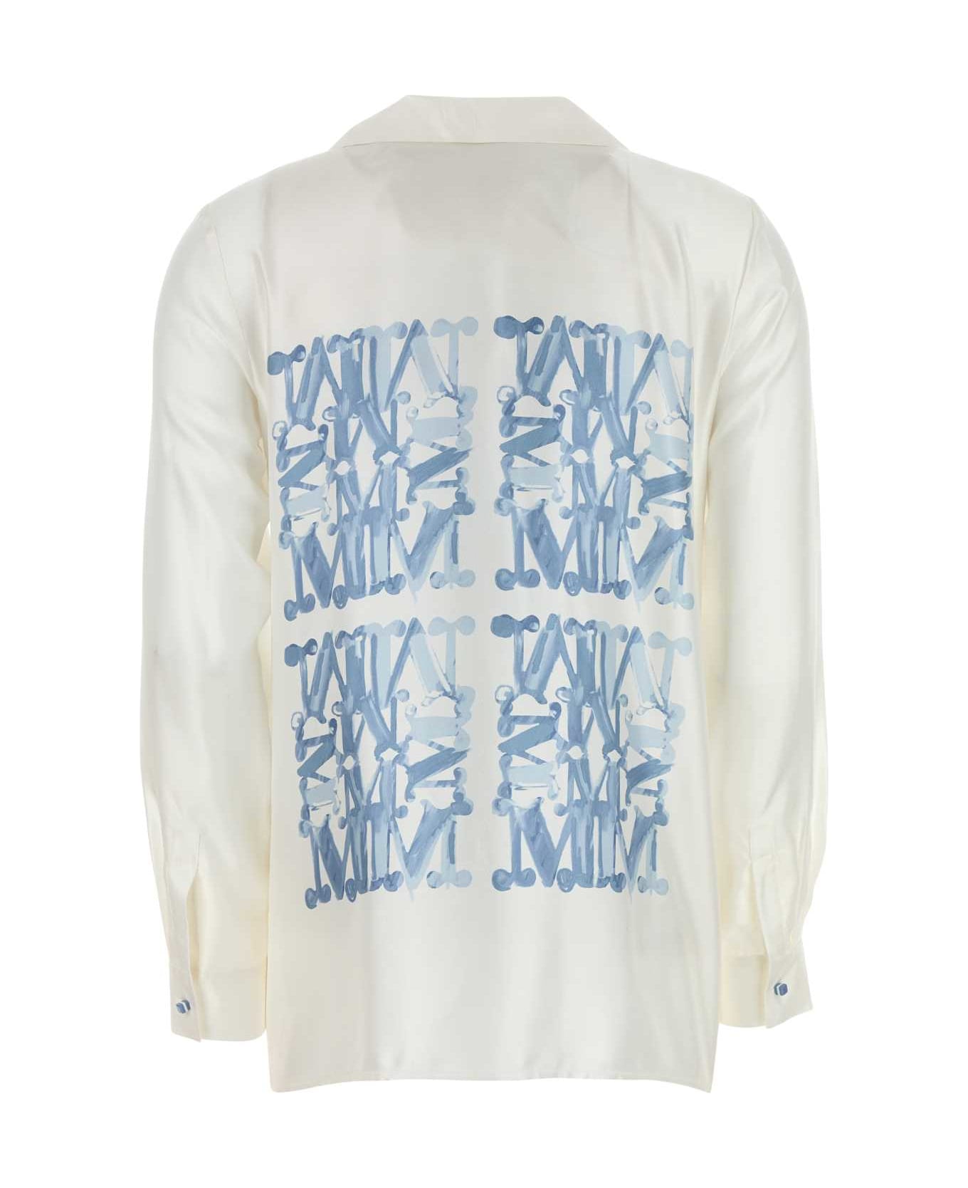 Max Mara White Silk Nail Shirt - BIANCO