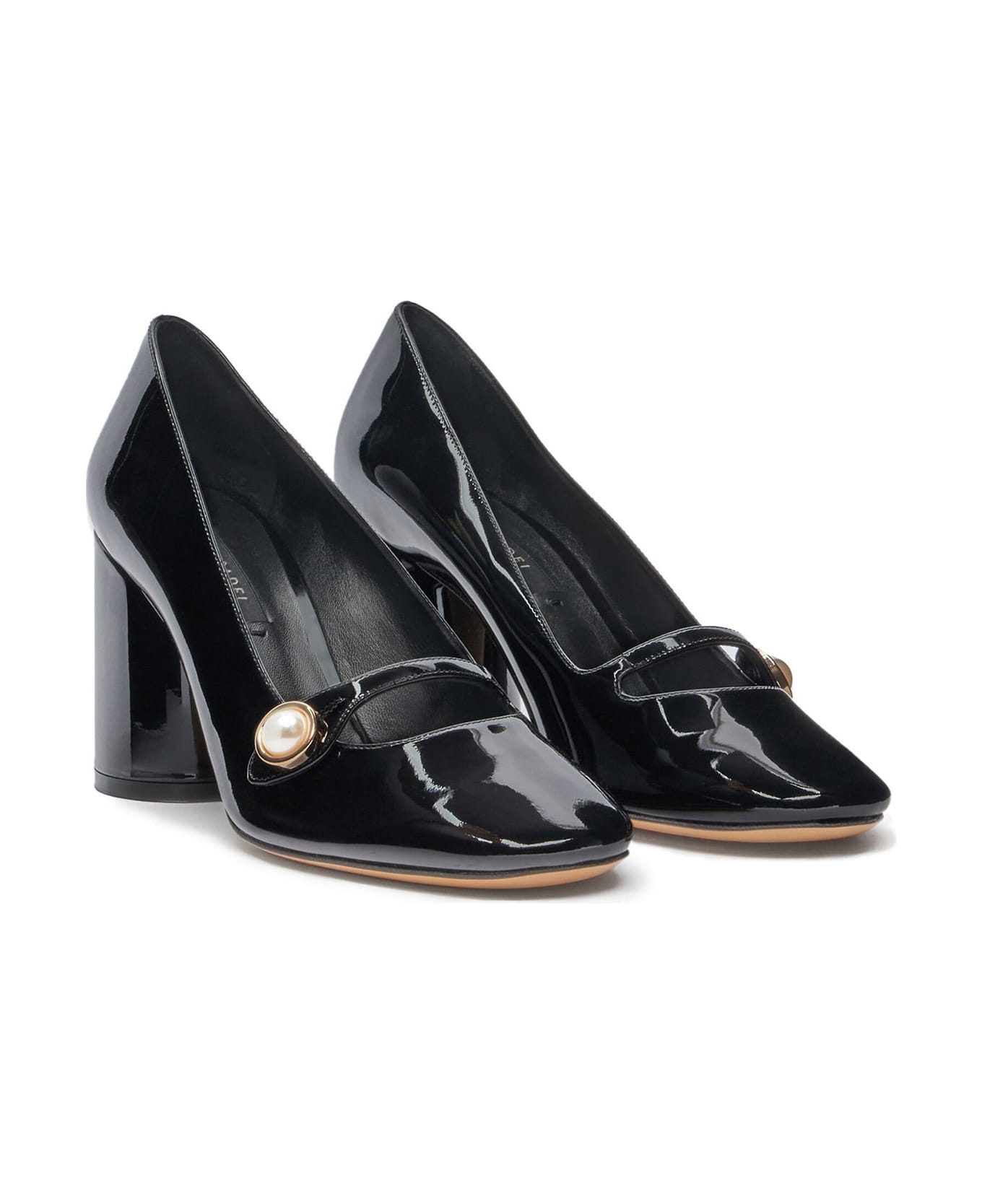 Casadei Mary Jane Emily Pumps In Patent Leather - NERO