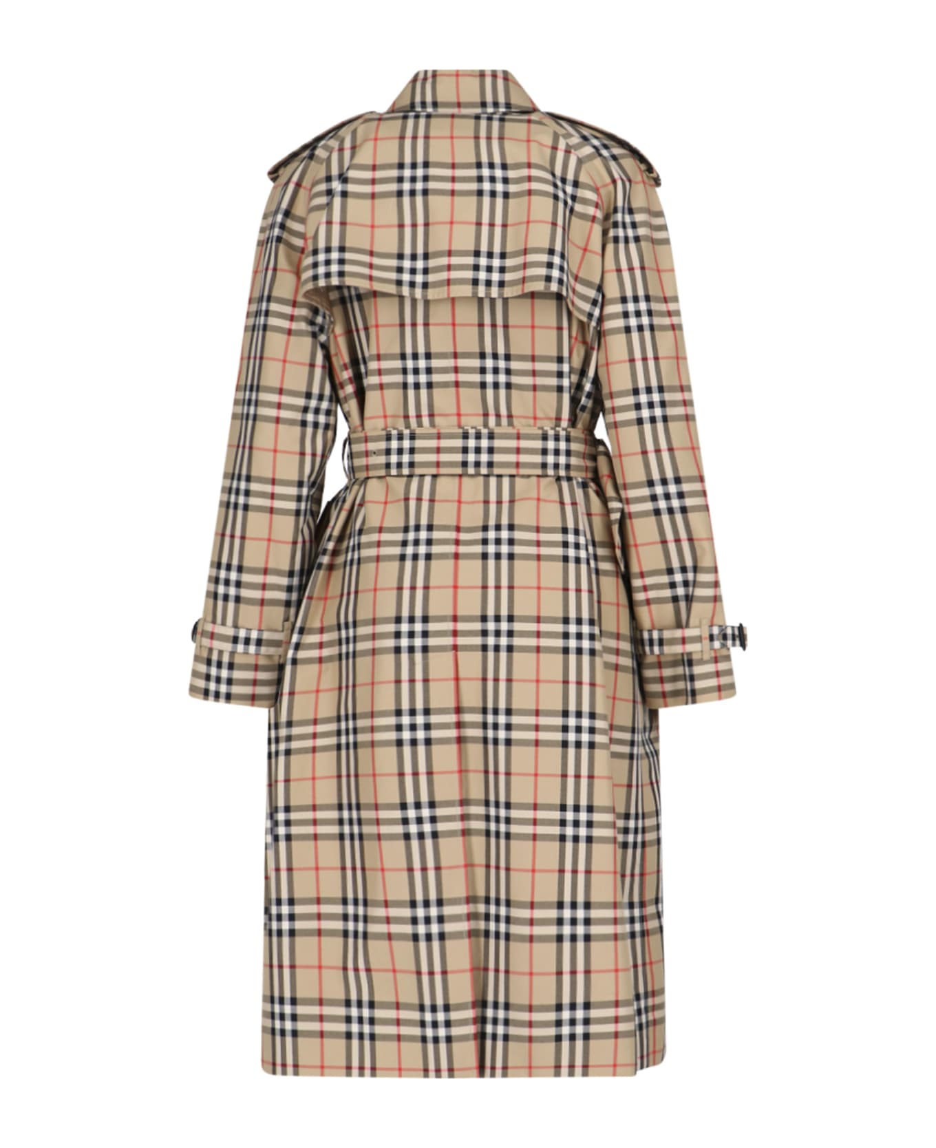 Burberry Check Trench Coat - Beige