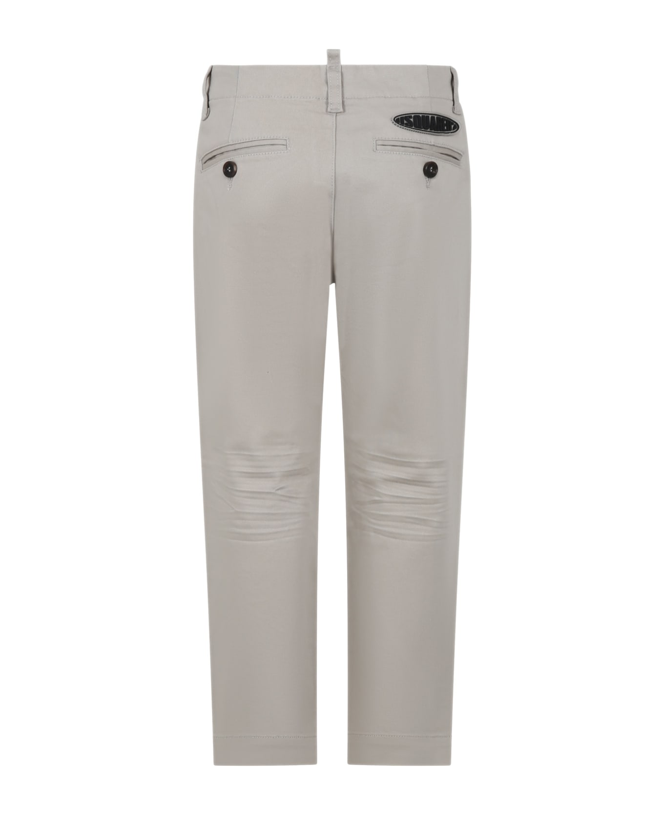 Dsquared2 Beige Trousers For Boy With Logo - Beige
