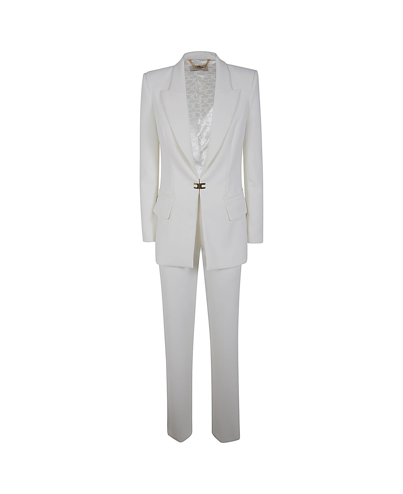 Elisabetta Franchi Jacket+trousers - Ivory