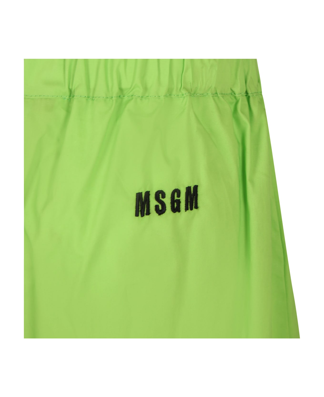 MSGM Green Shorts For Girl With Logo - Green ボトムス