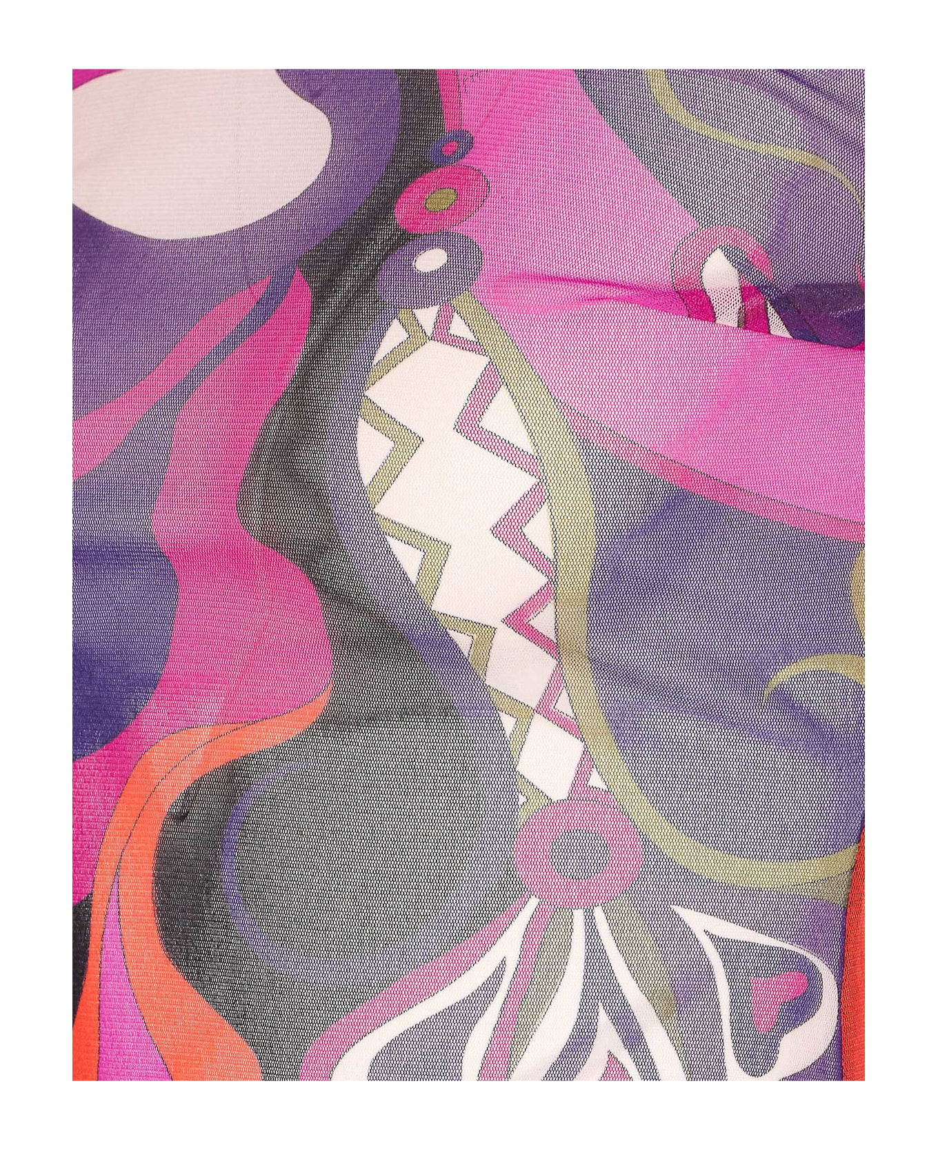 Pucci Orchidee Print Tulle Top - Pink