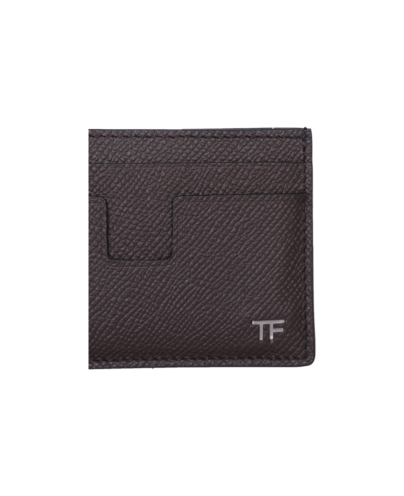Tom Ford Logo Plaque Classic Credit Card Holder - Chocolate