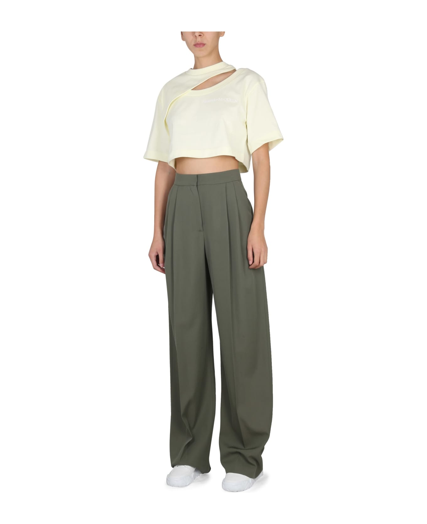 Alexander McQueen Wide Leg Pants - VERDE