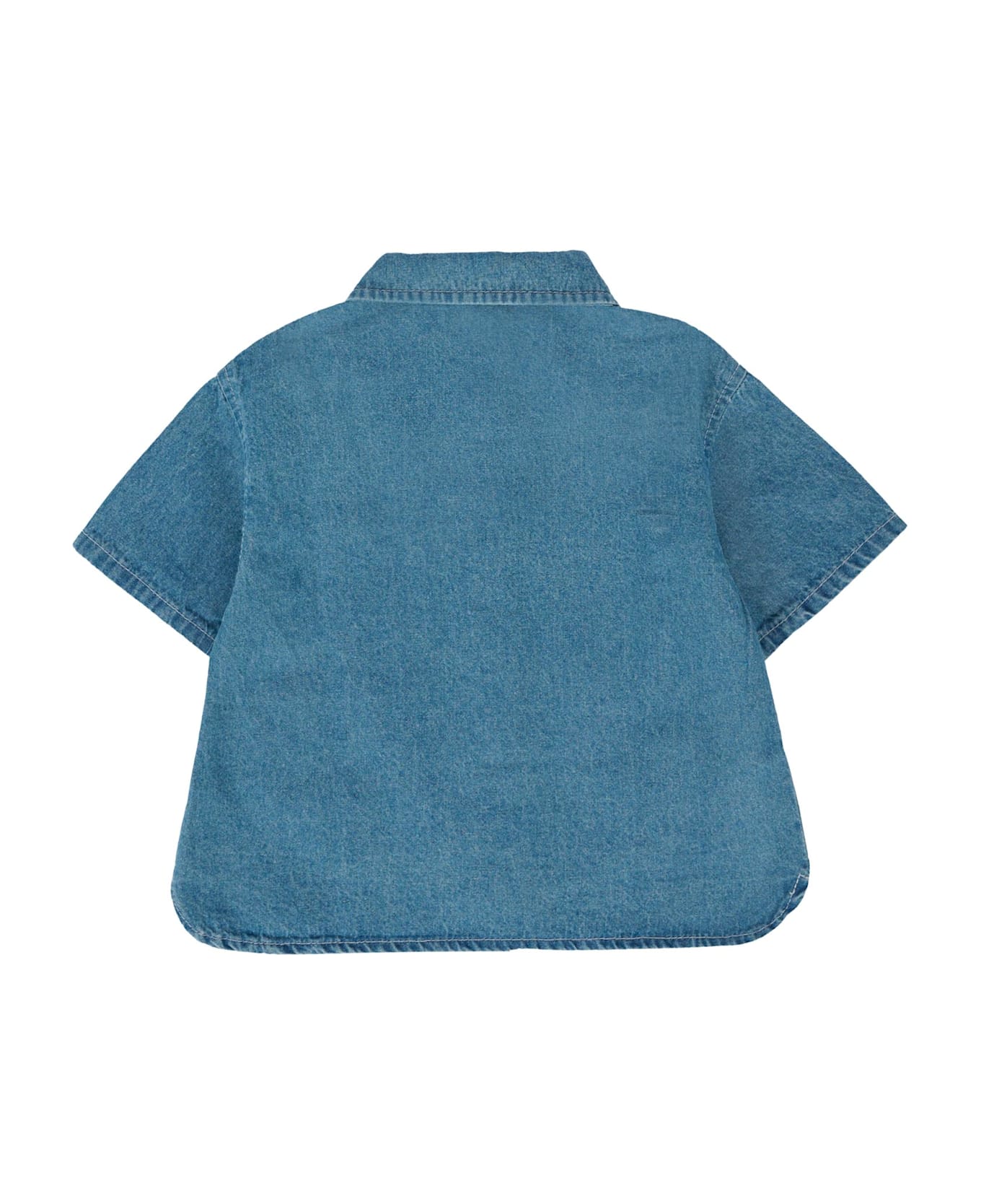 Moschino Denim Shirt For Babykids With Teddy Bear - Denim