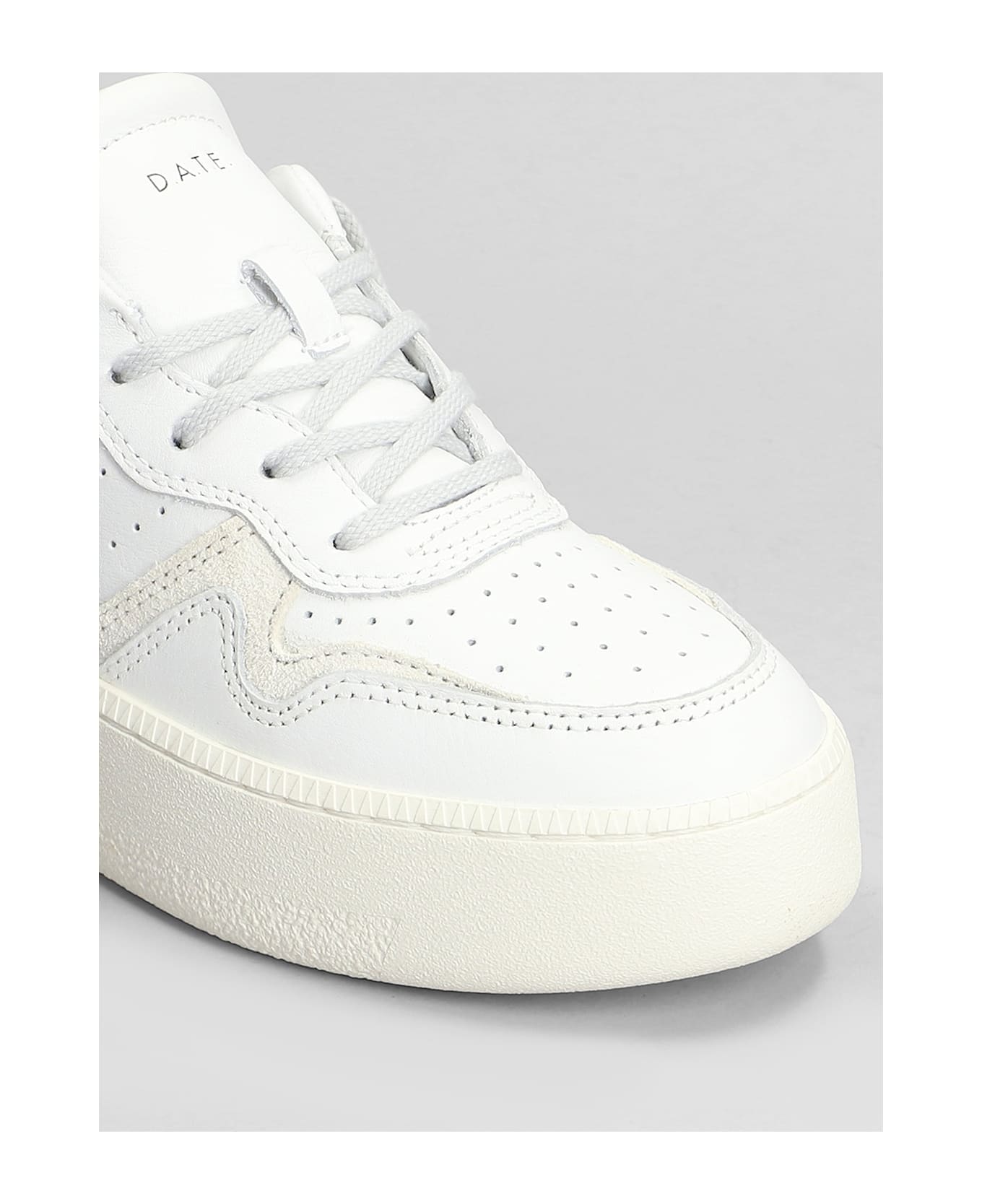 D.A.T.E. Step Sneakers In White Leather - white