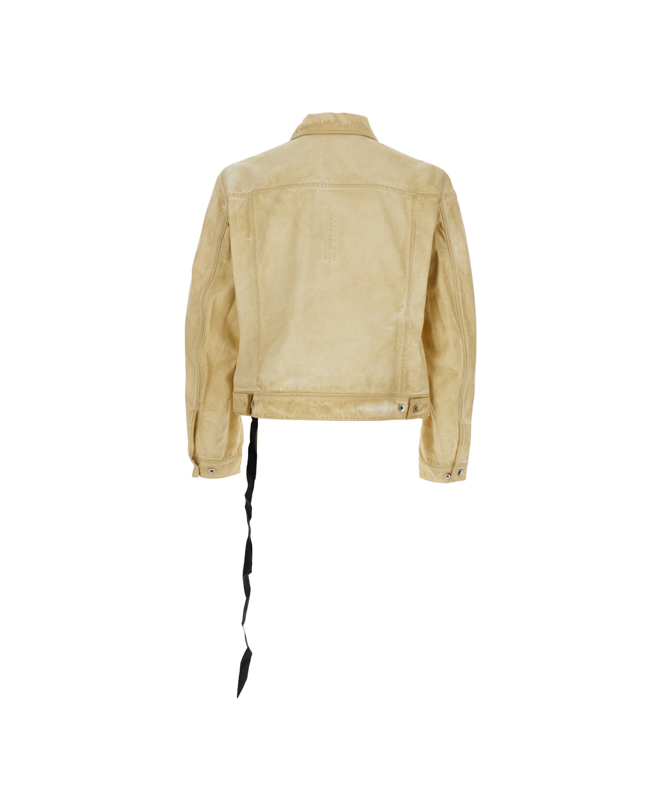 DRKSHDW 
trucker
 Beige Jacket With Classic Collar And Drawstring Detail On The Waist In Cotton Man - Beige