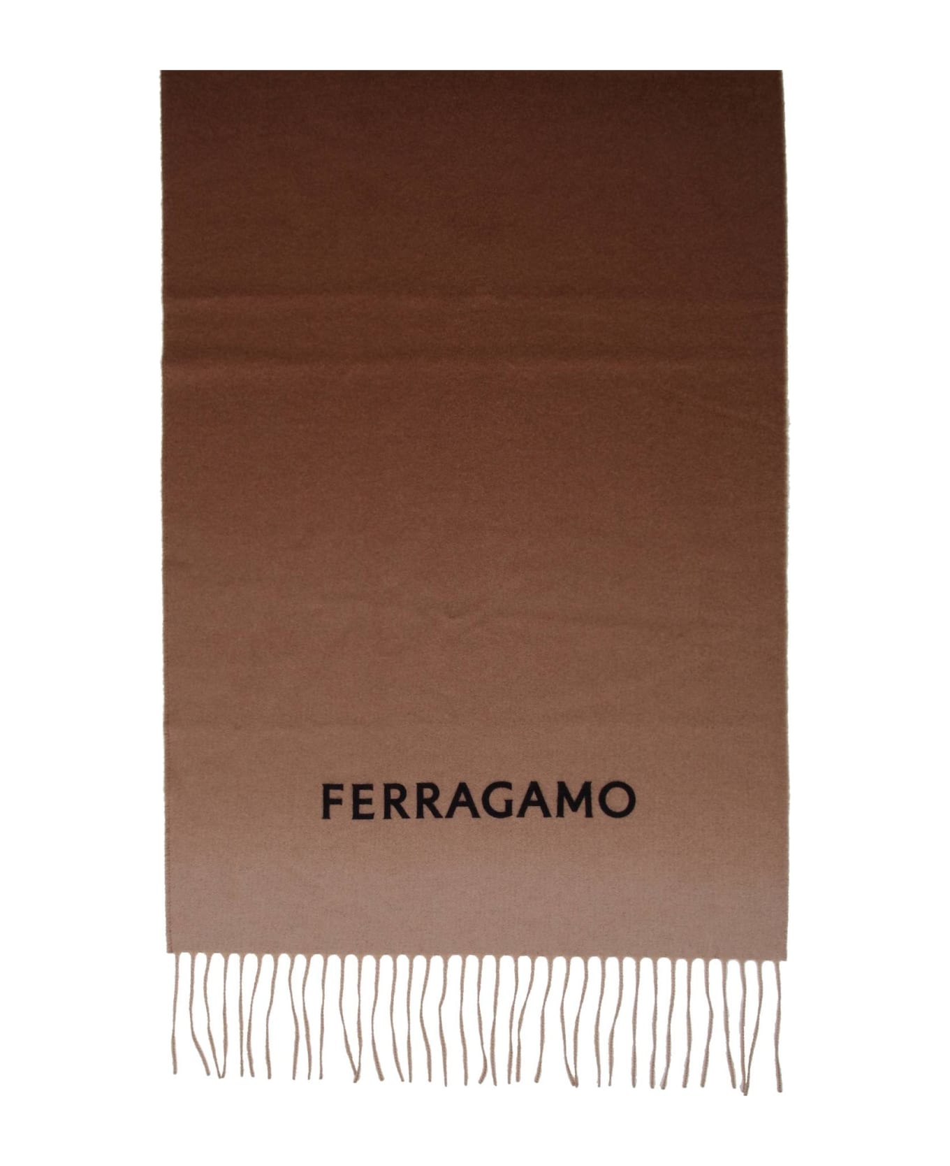 Ferragamo Scarf In Cashmere Nuance Shaded Effect - Espresso