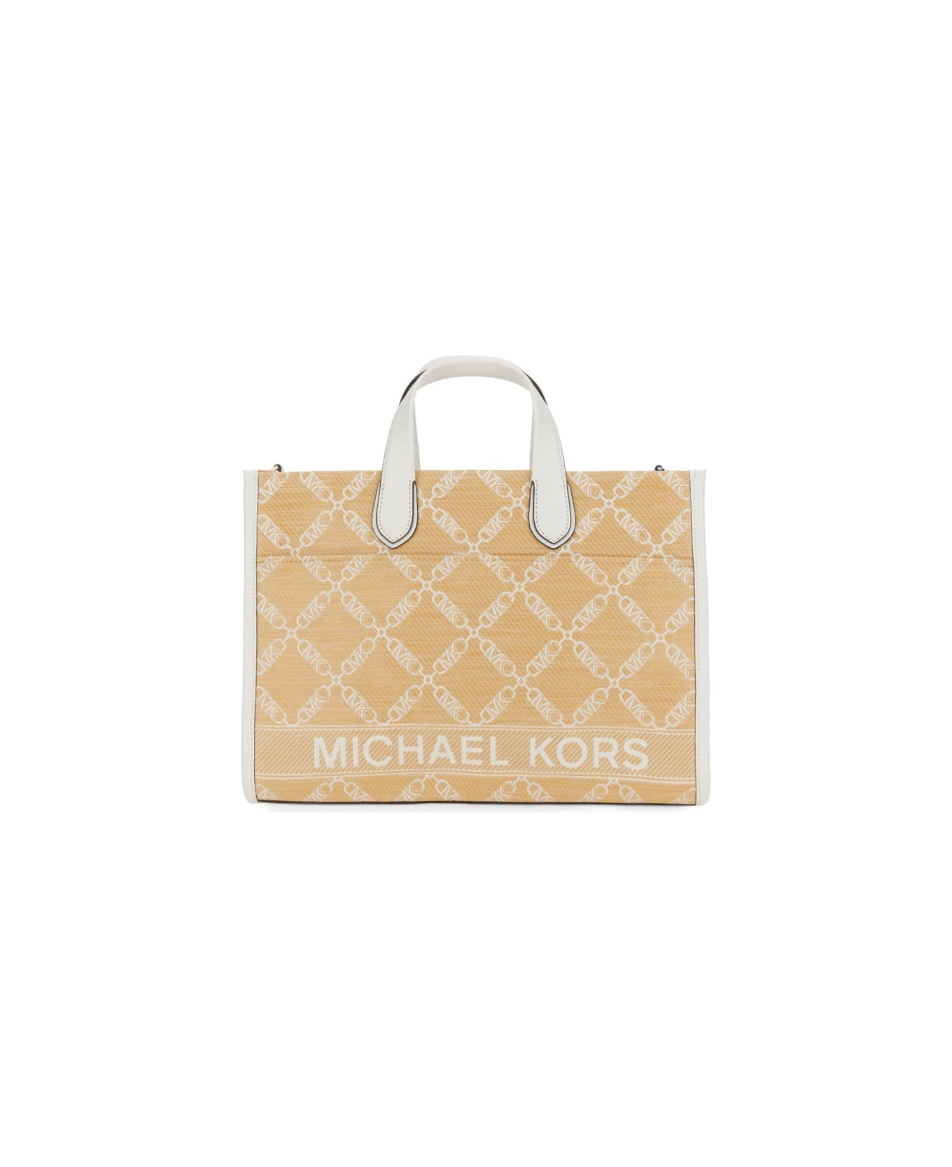 Michael Kors Gigi Large Tote Bag - NAT/OPTICWHT