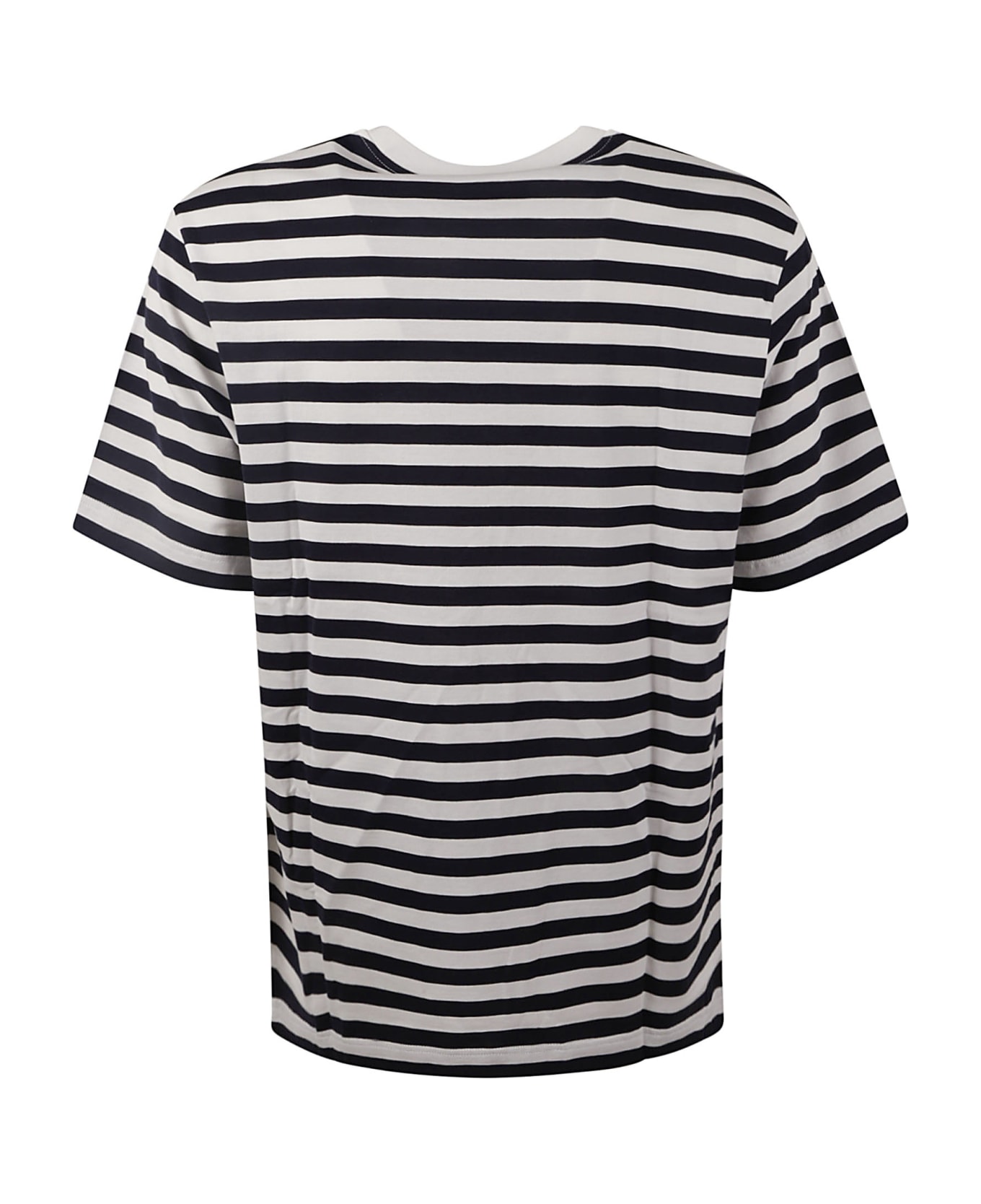 Versace Striped Jersey T-shirt - White/Navy Blue