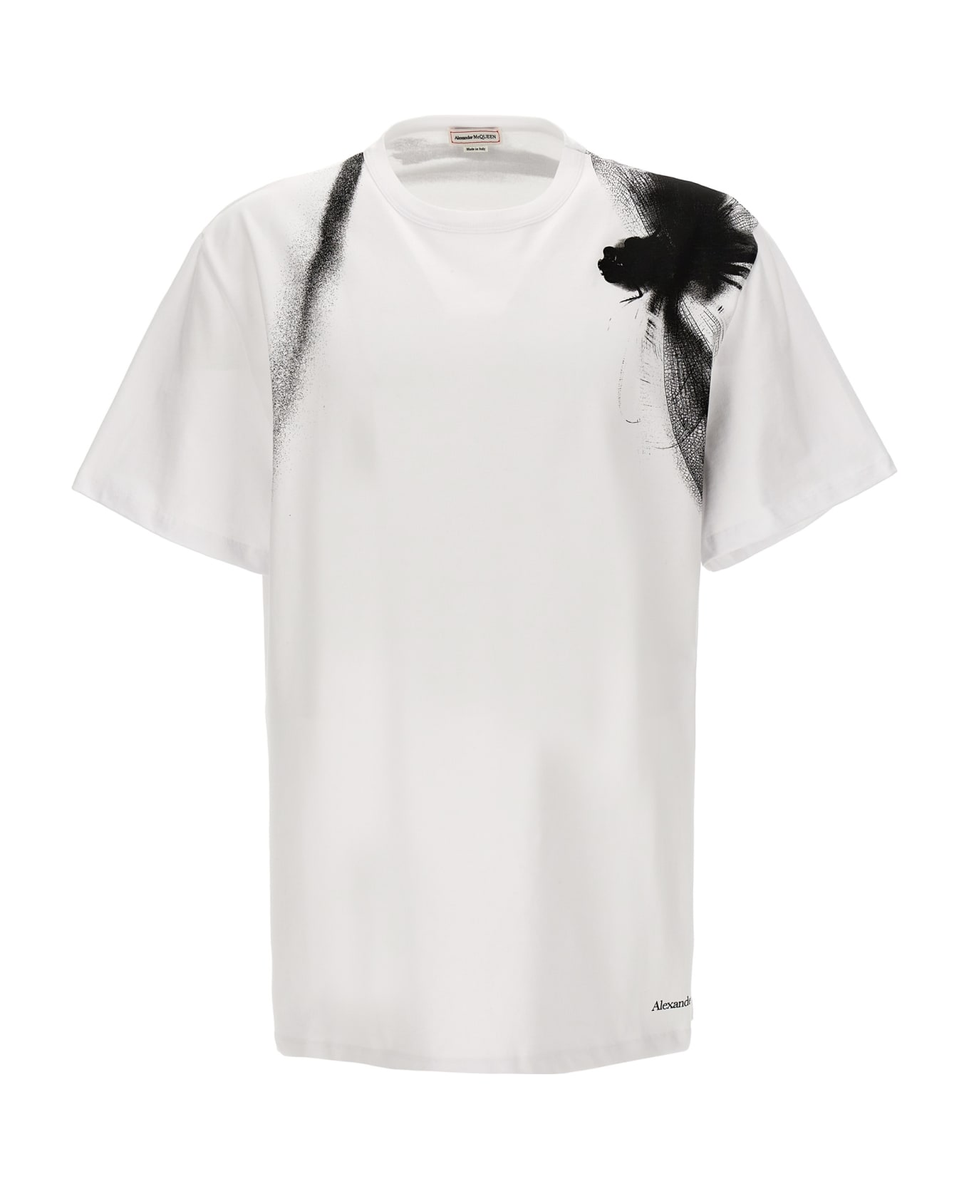 Alexander McQueen Contrast Print T-shirt - White/Black シャツ