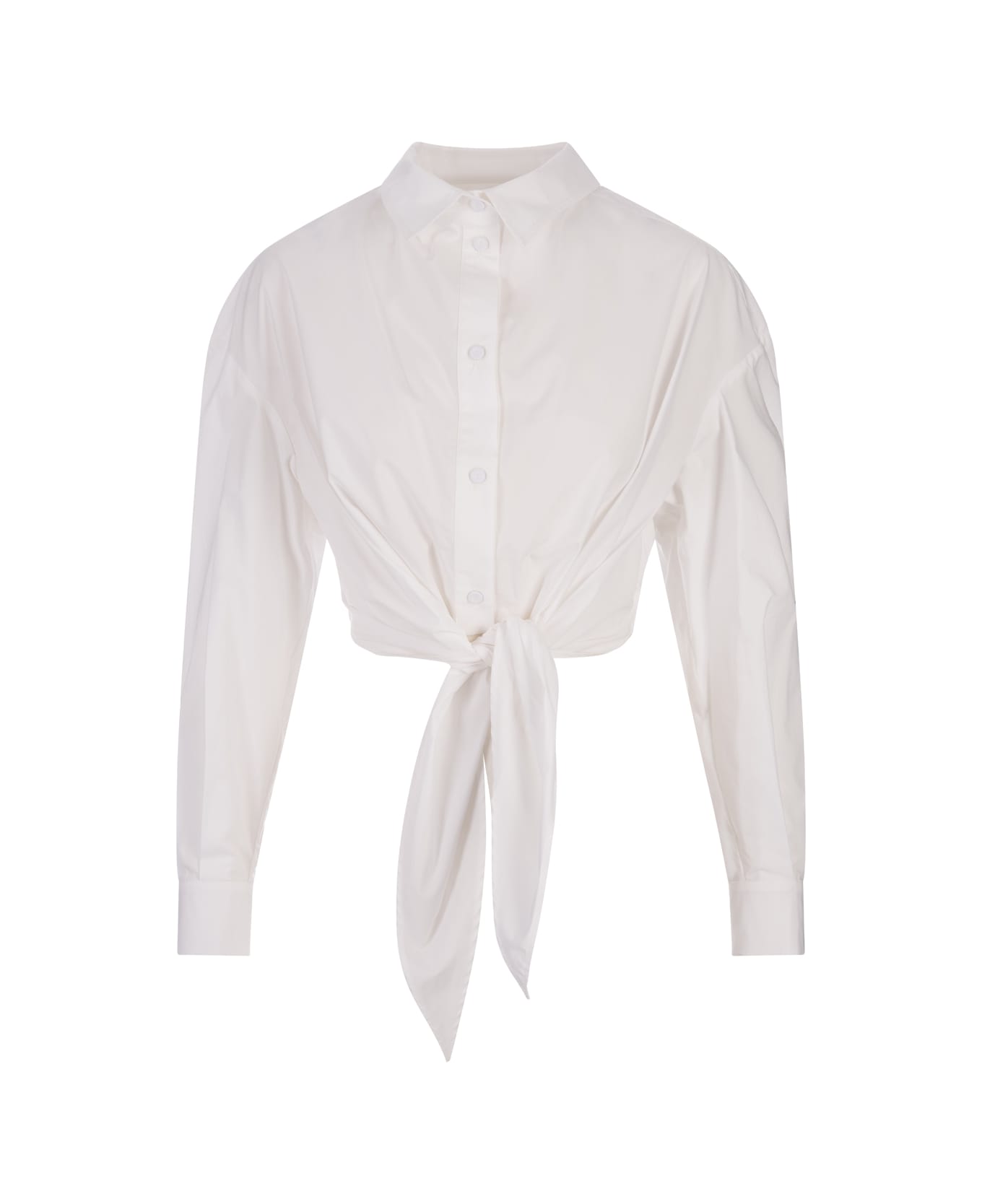 Alessandro Enriquez White Cotton Shirt With Knot - White シャツ
