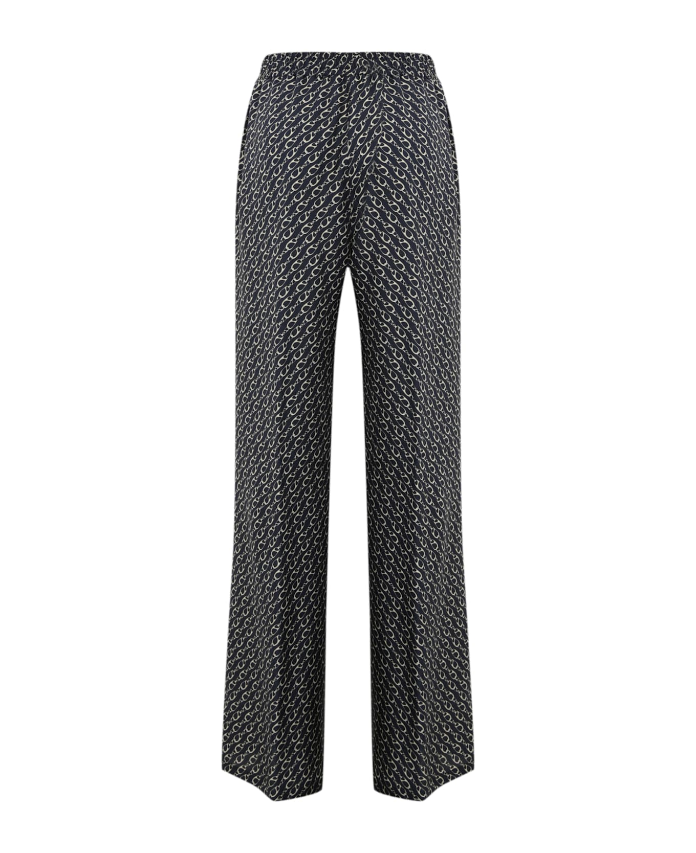 Herno Trousers With Silk Print - Blu