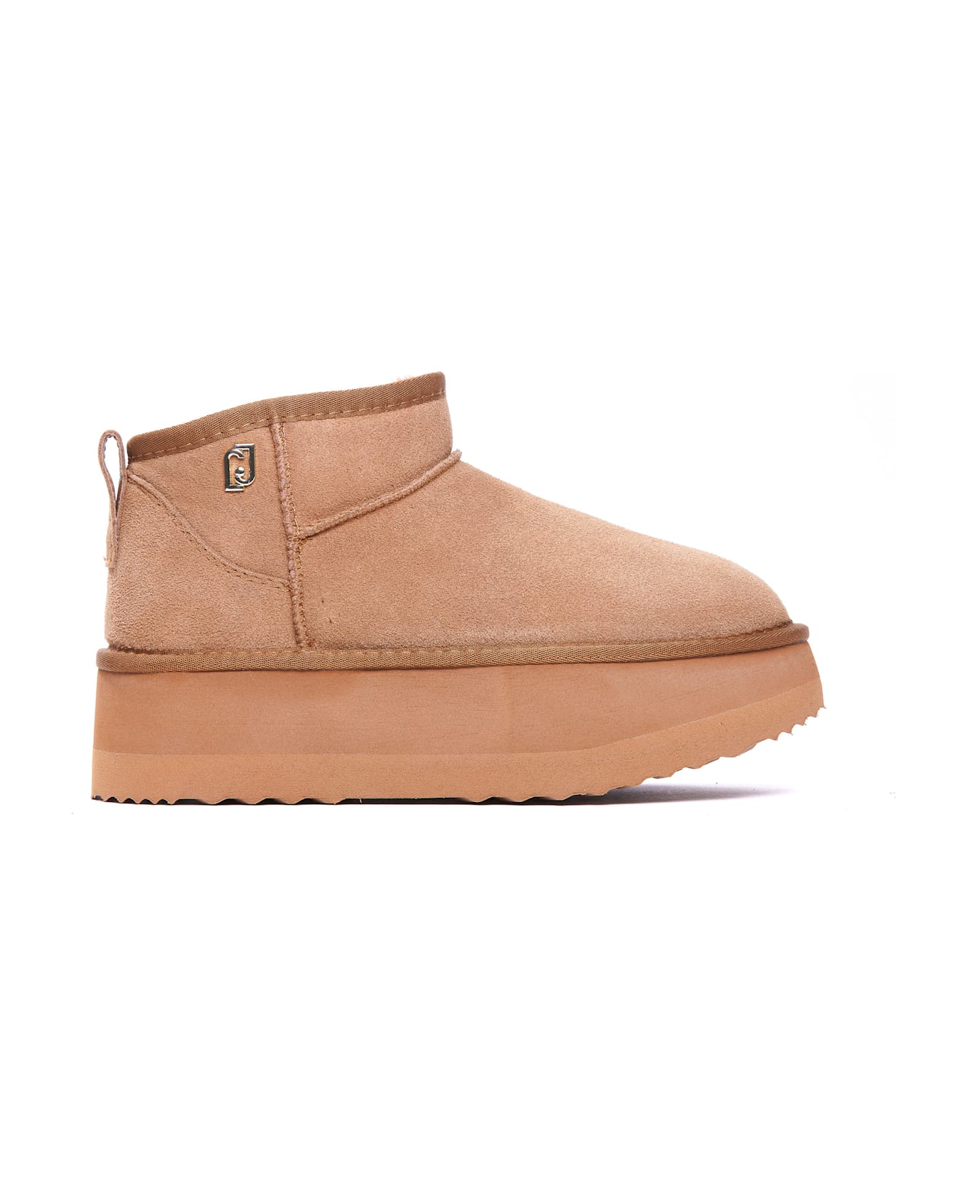 Liu-Jo Platform Suede Bootie - Beige