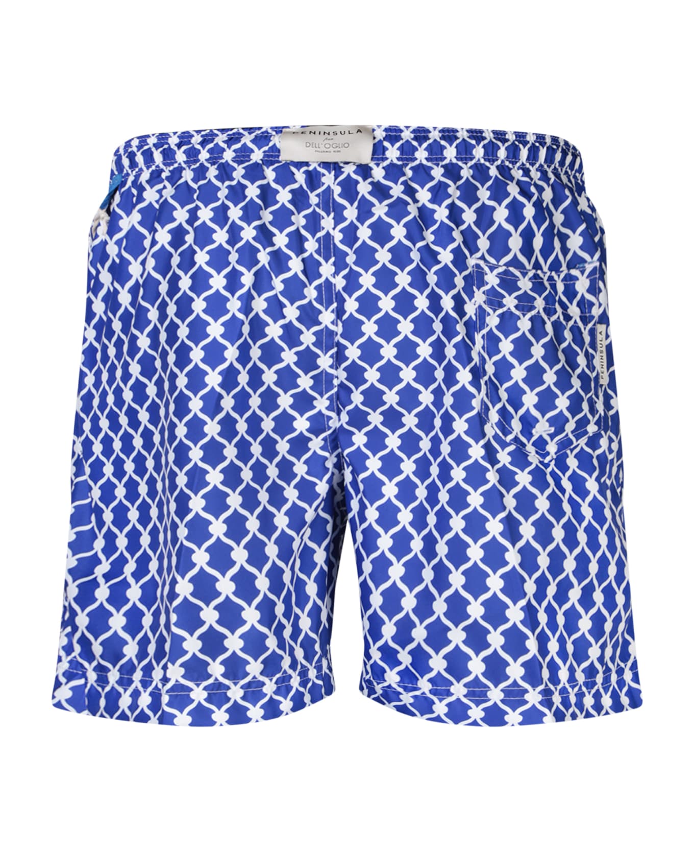Peninsula Swimwear Patterned Blue/white Boxer Swim Shorts - White