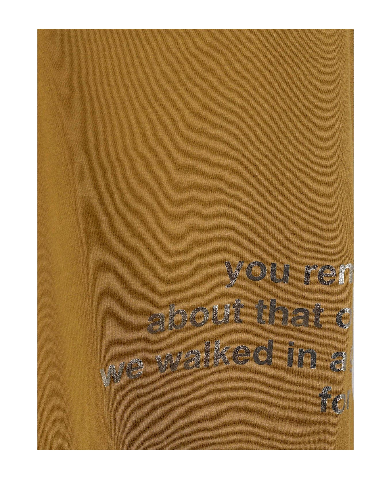 
S Max Mara Slogan Printed Crewneck T-shirt - Ochre