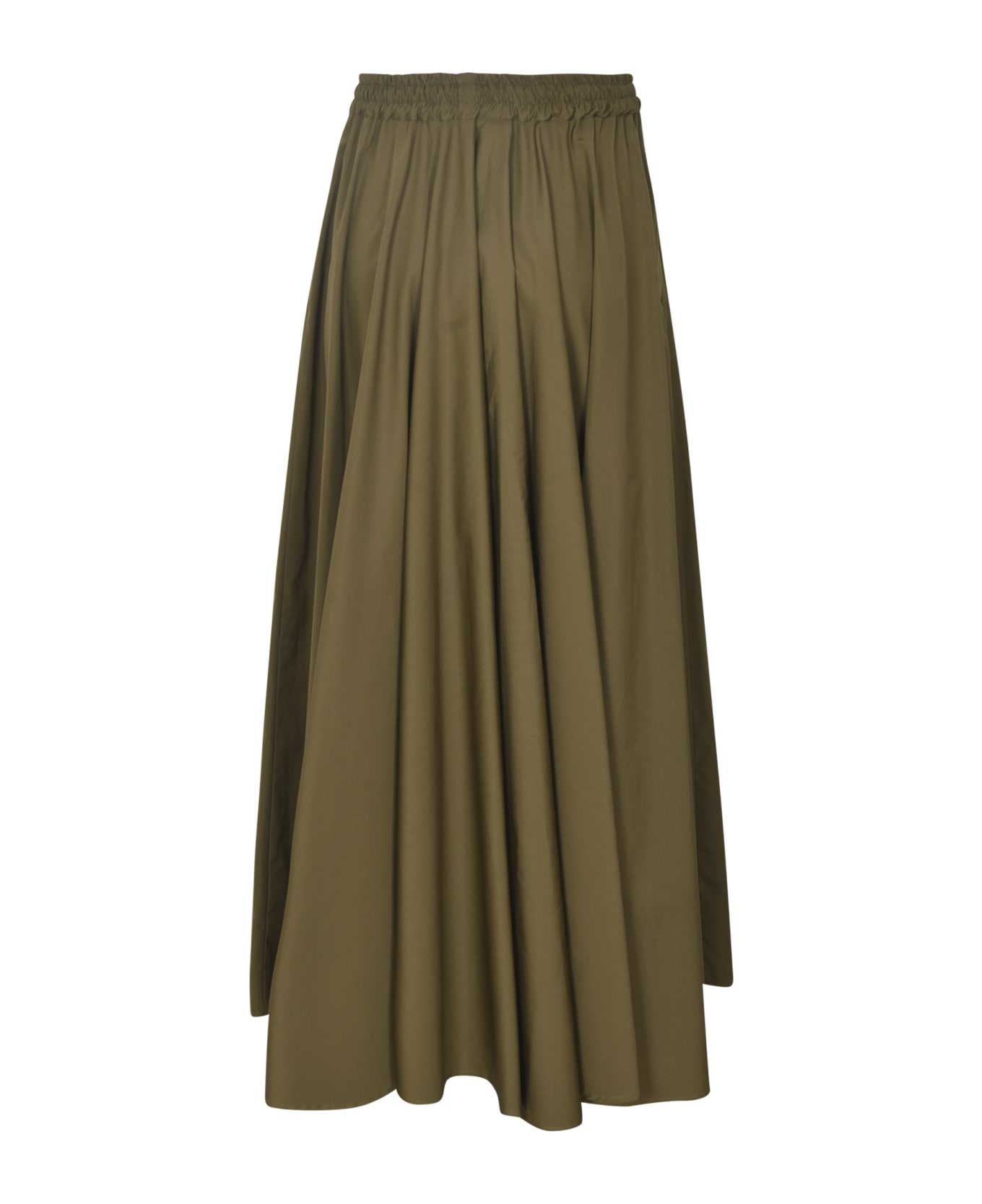 Aspesi Elastic Drawstring Waist Plain Skirt - green