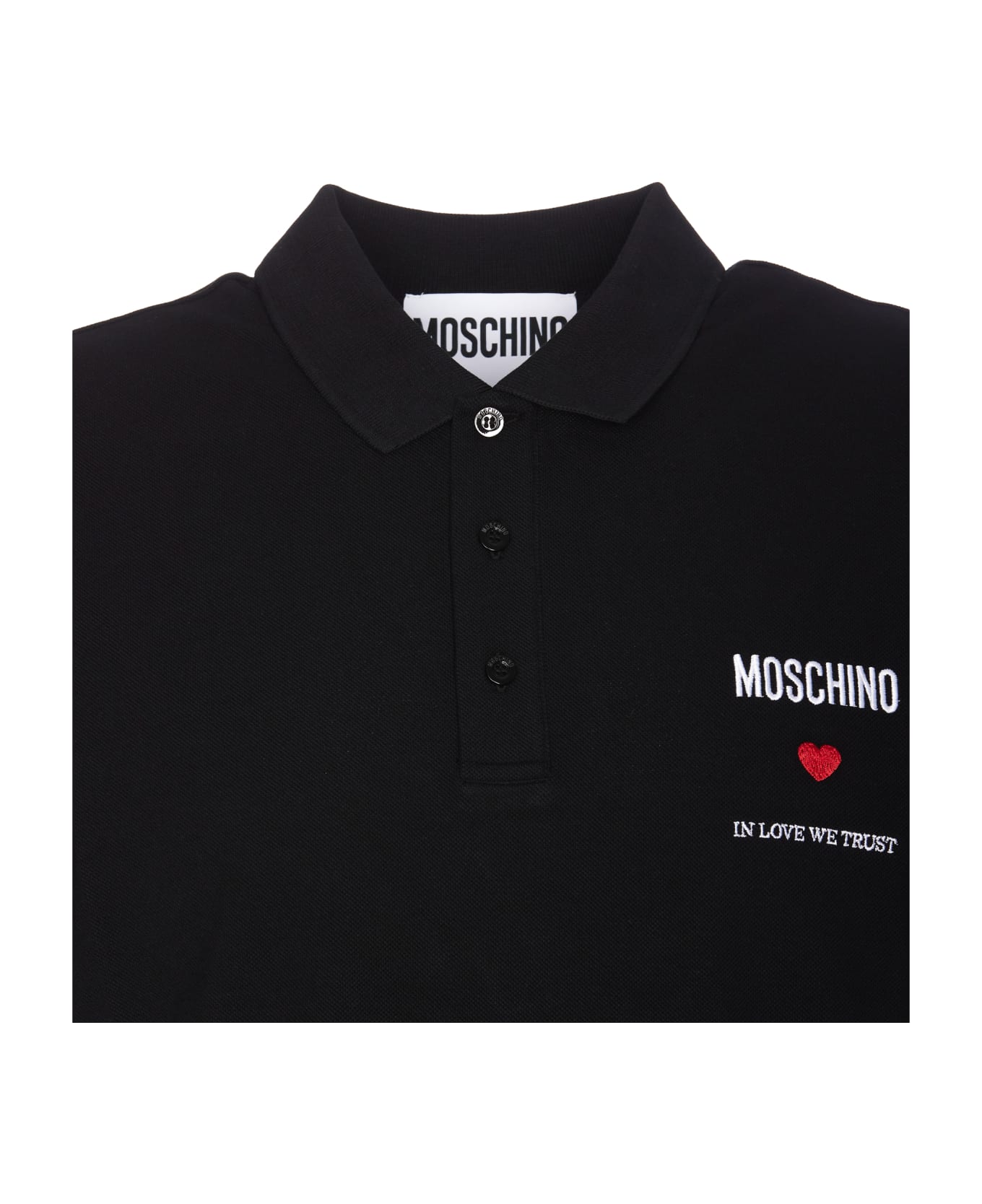 Moschino In Love We Trust Polo Shirt - Black